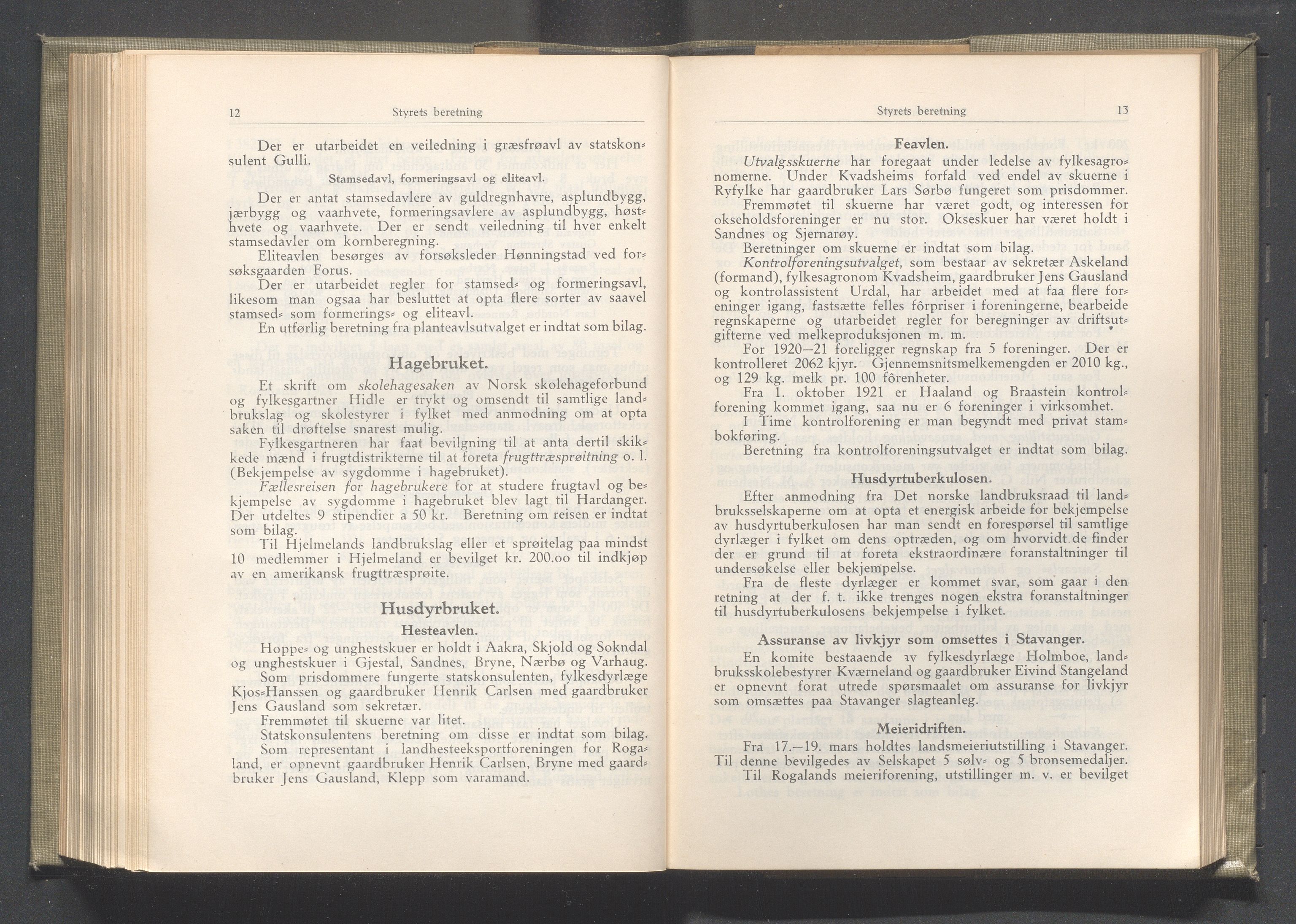 Rogaland fylkeskommune - Fylkesrådmannen , IKAR/A-900/A/Aa/Aaa/L0041: Møtebok , 1922, p. 12-13