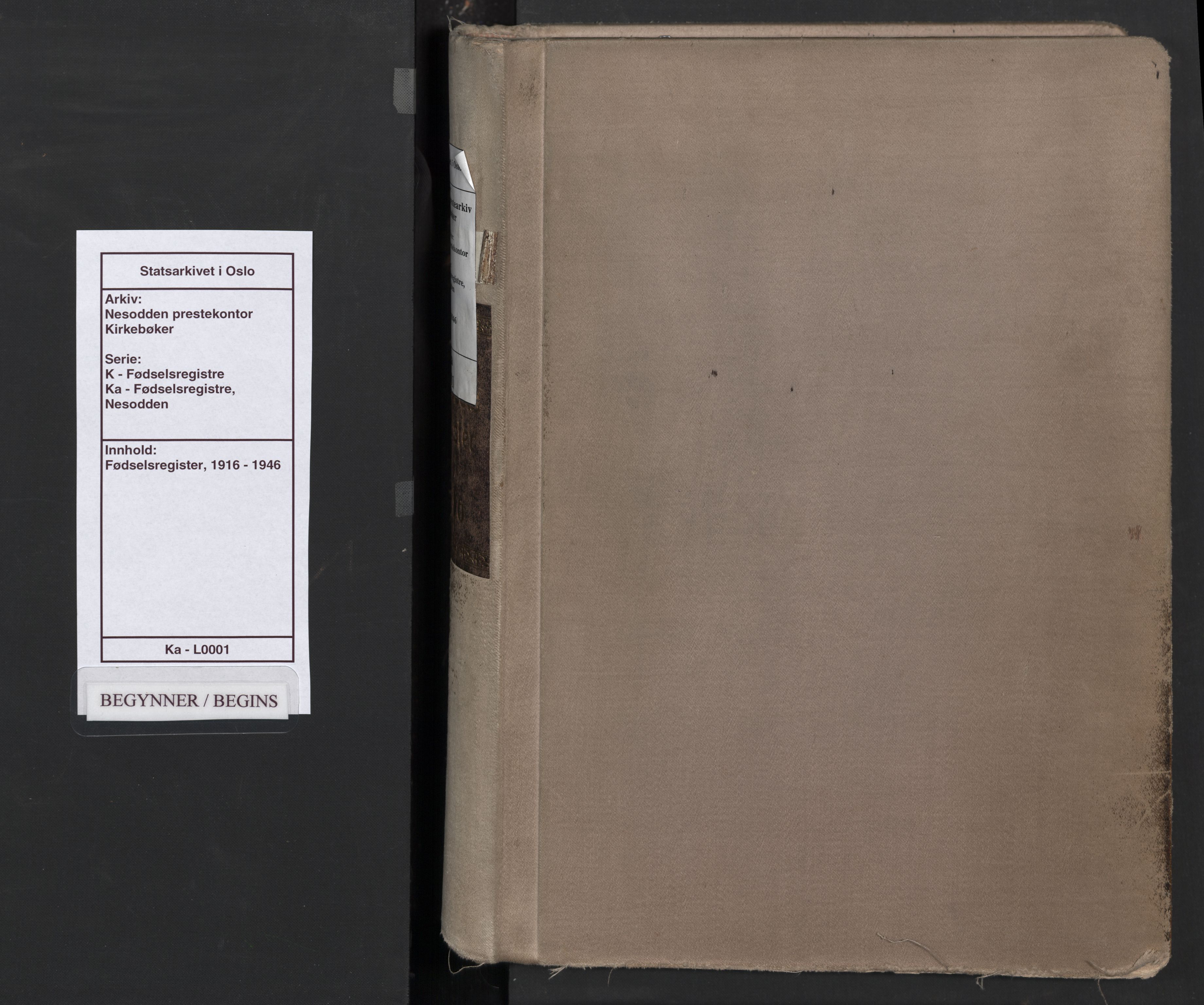 Nesodden prestekontor Kirkebøker, SAO/A-10013/J/Ja/L0001: Birth register no. 1, 1916-1946