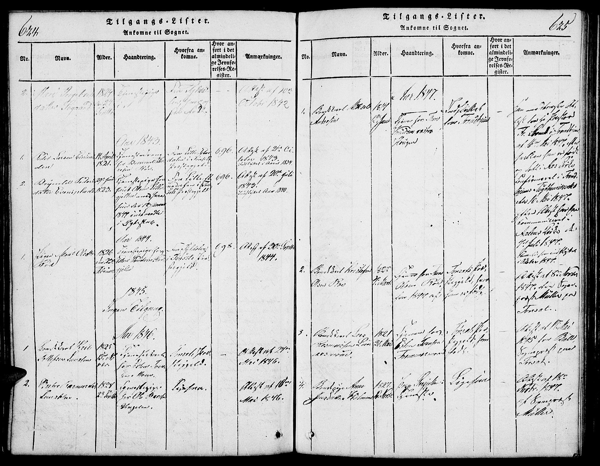 Tolga prestekontor, AV/SAH-PREST-062/L/L0003: Parish register (copy) no. 3, 1815-1862, p. 624-625