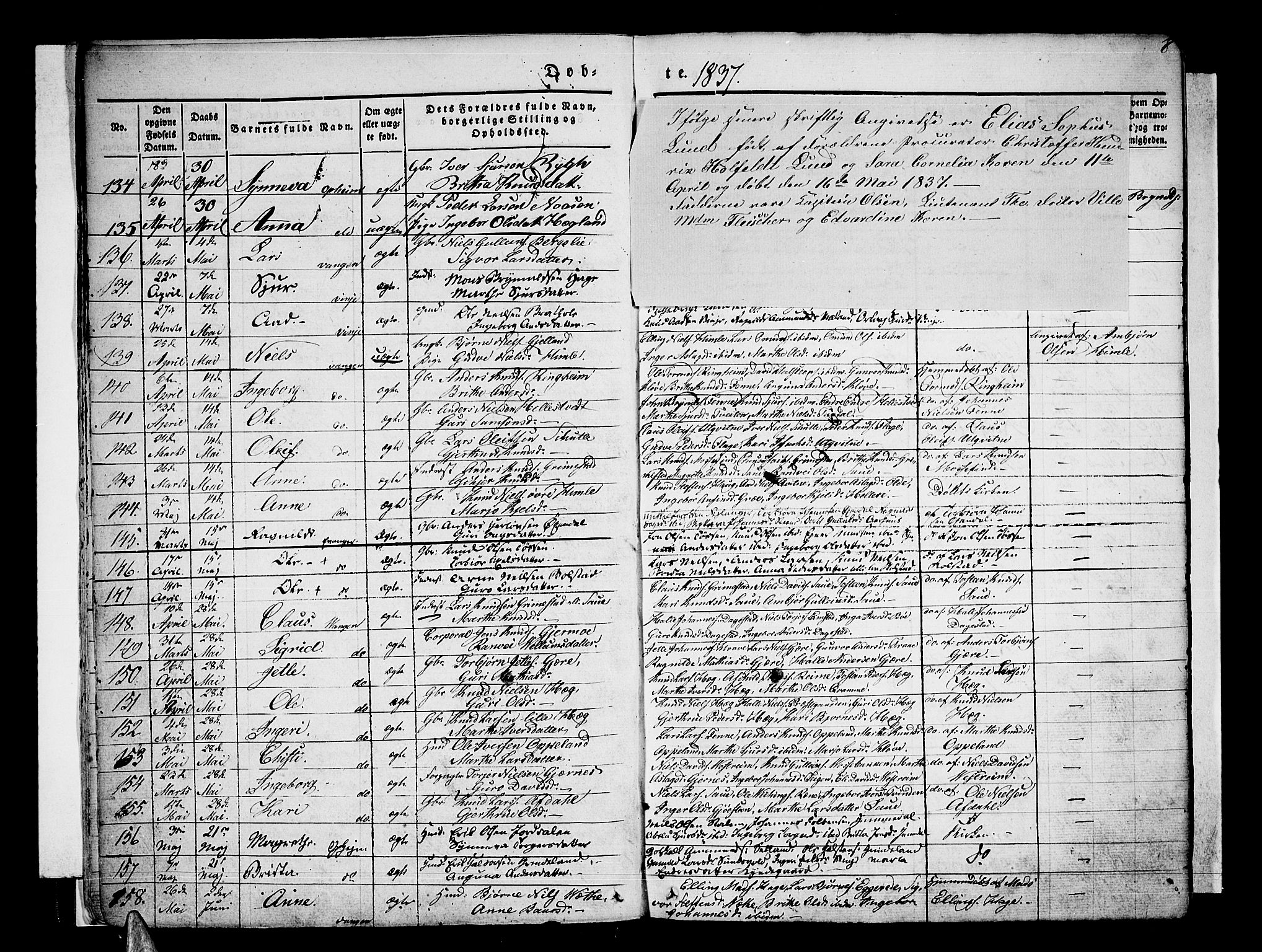Voss sokneprestembete, SAB/A-79001/H/Haa: Parish register (official) no. A 13, 1836-1851, p. 8