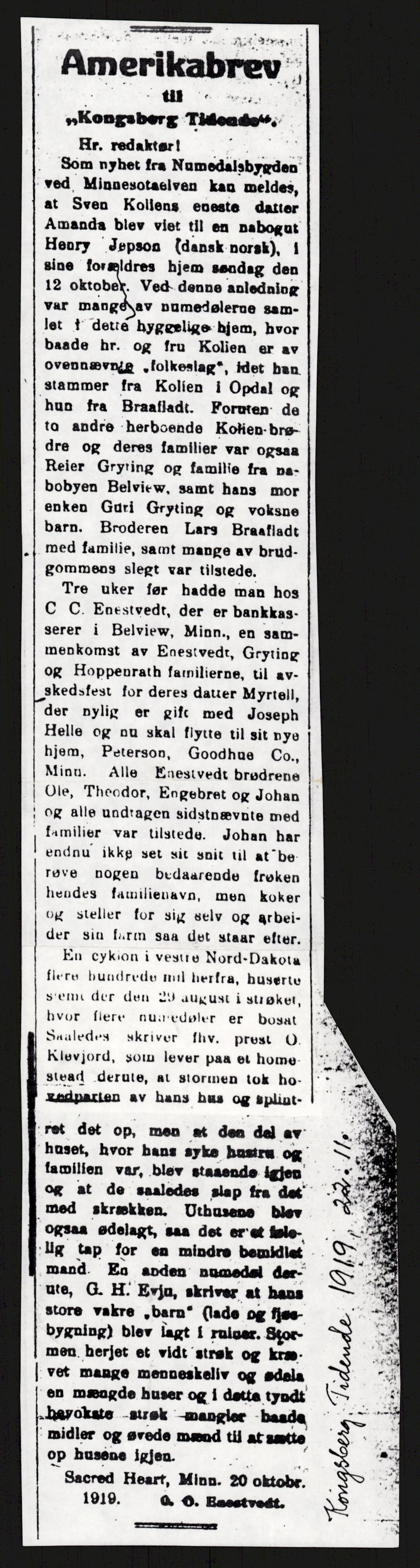 Samlinger til kildeutgivelse, Amerikabrevene, AV/RA-EA-4057/F/L0017: Innlån fra Buskerud: Bratås, 1838-1914, p. 746