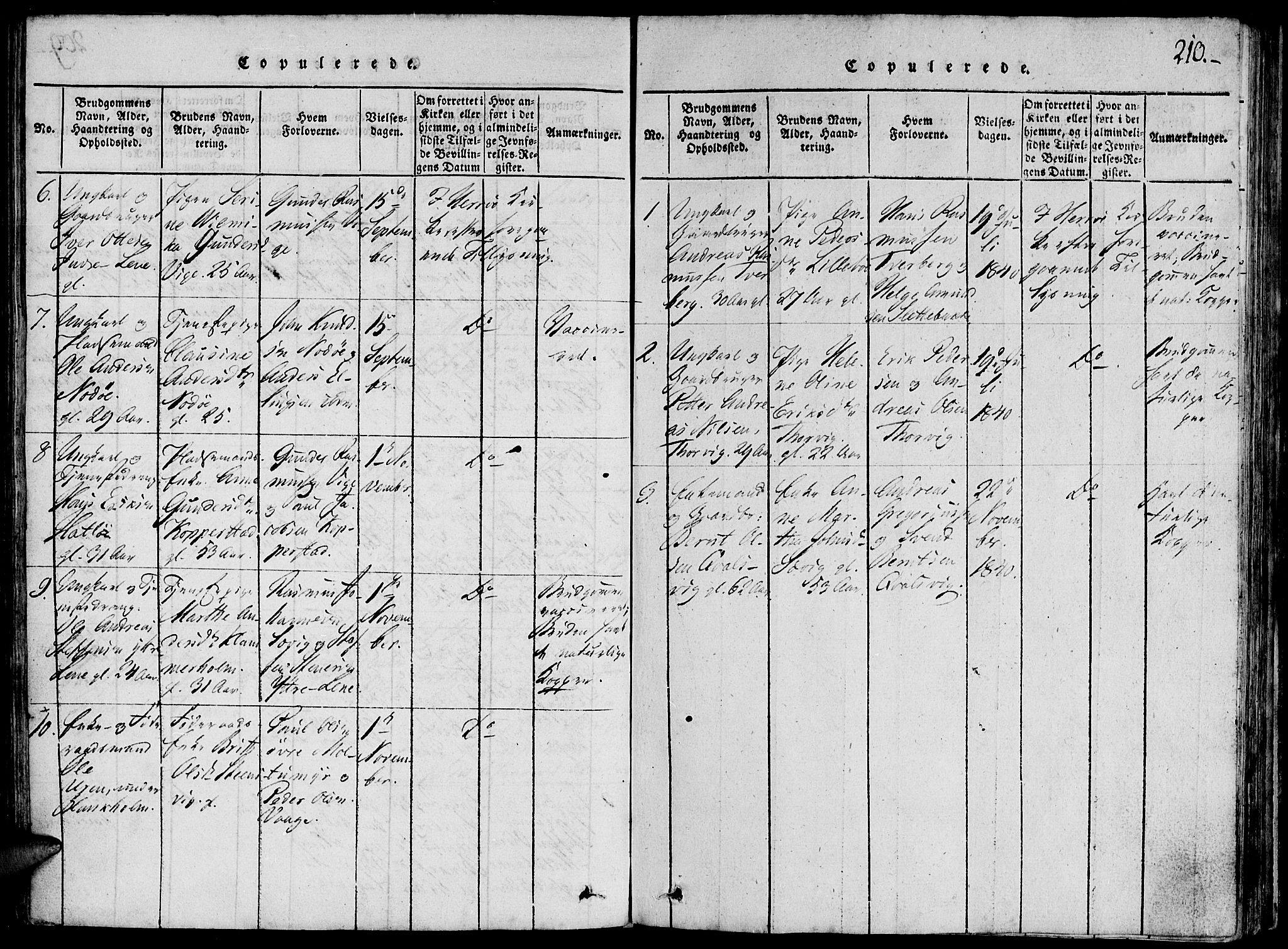 Ministerialprotokoller, klokkerbøker og fødselsregistre - Møre og Romsdal, AV/SAT-A-1454/507/L0069: Parish register (official) no. 507A04, 1816-1841, p. 210