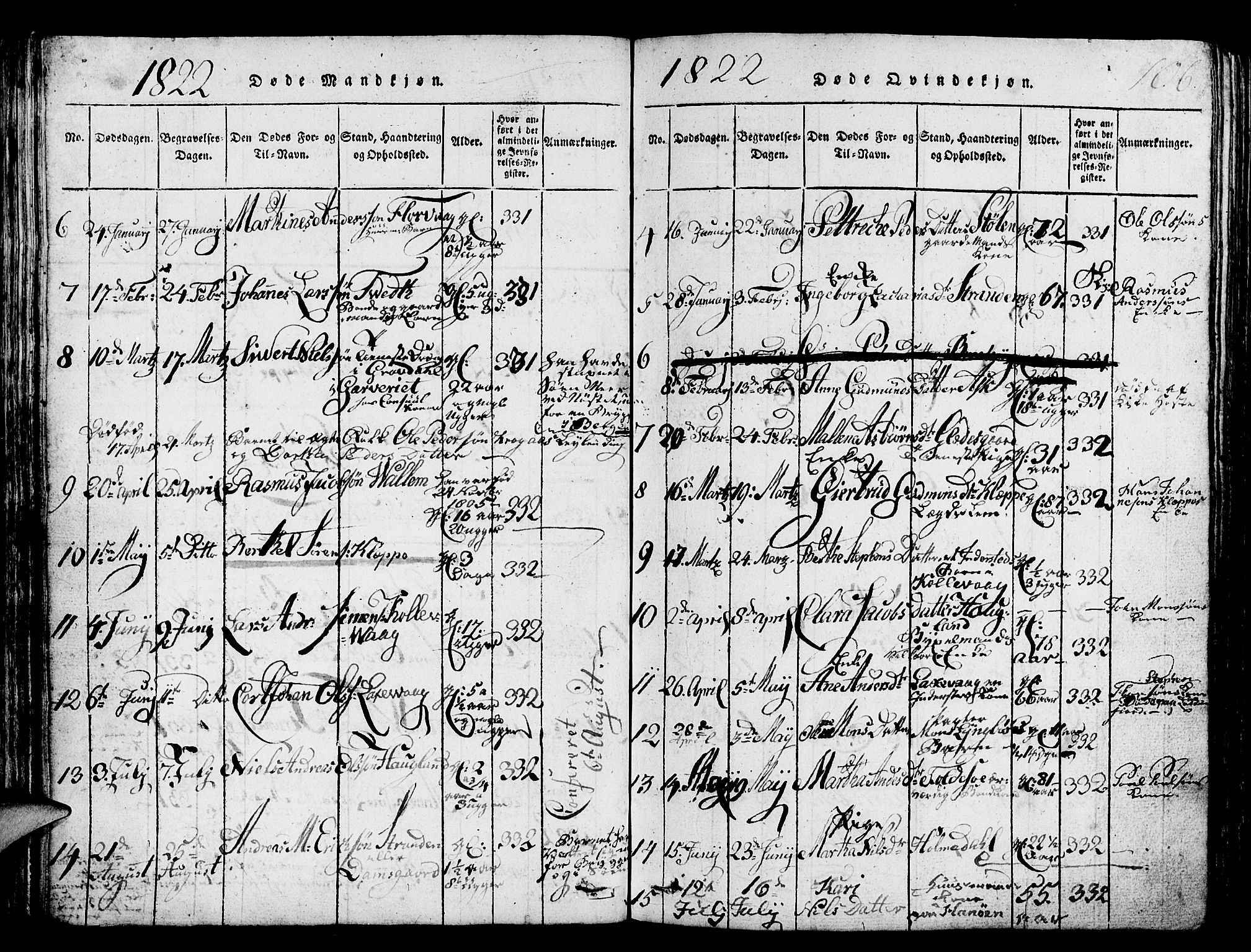 Askøy Sokneprestembete, AV/SAB-A-74101/H/Ha/Hab/Haba/L0002: Parish register (copy) no. A 2, 1815-1846, p. 106