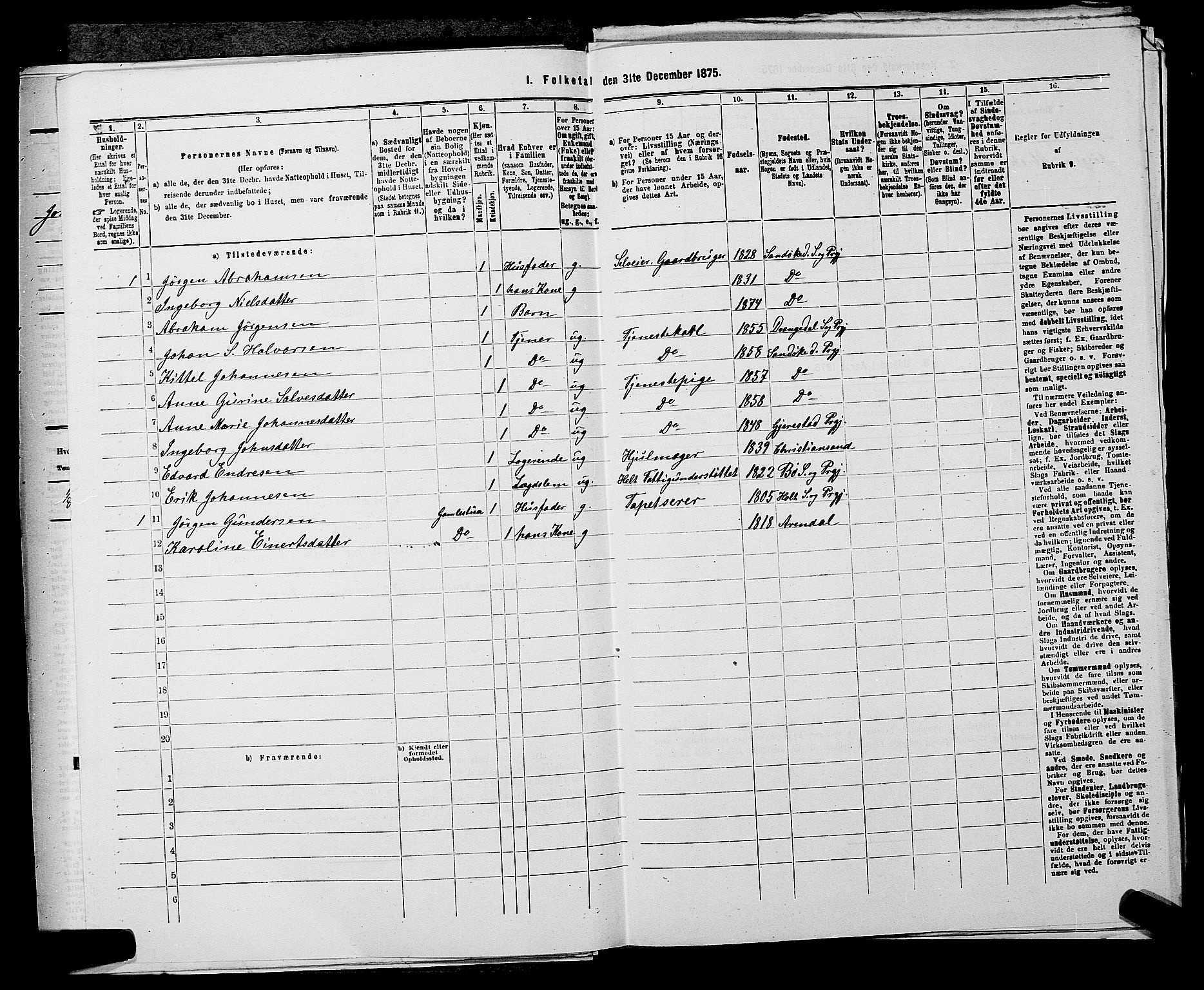 SAKO, 1875 census for 0816P Sannidal, 1875, p. 590