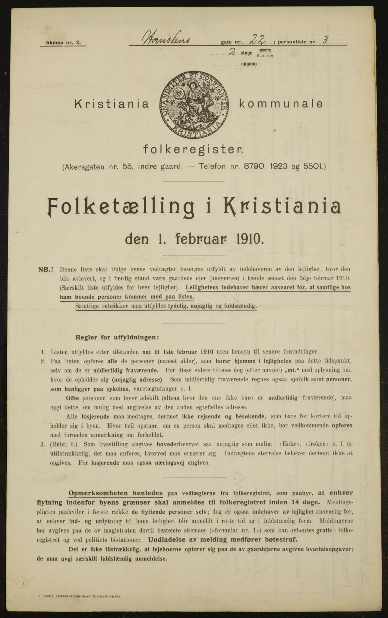 OBA, Municipal Census 1910 for Kristiania, 1910, p. 32850