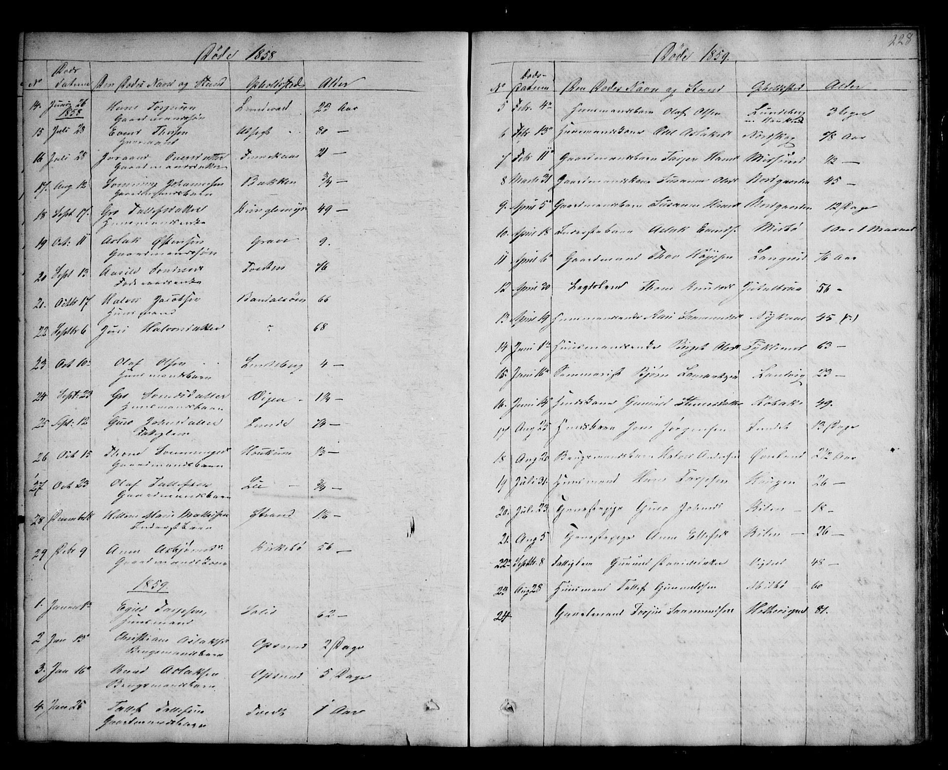 Kviteseid kirkebøker, SAKO/A-276/G/Ga/L0001: Parish register (copy) no. I 1, 1850-1893, p. 228