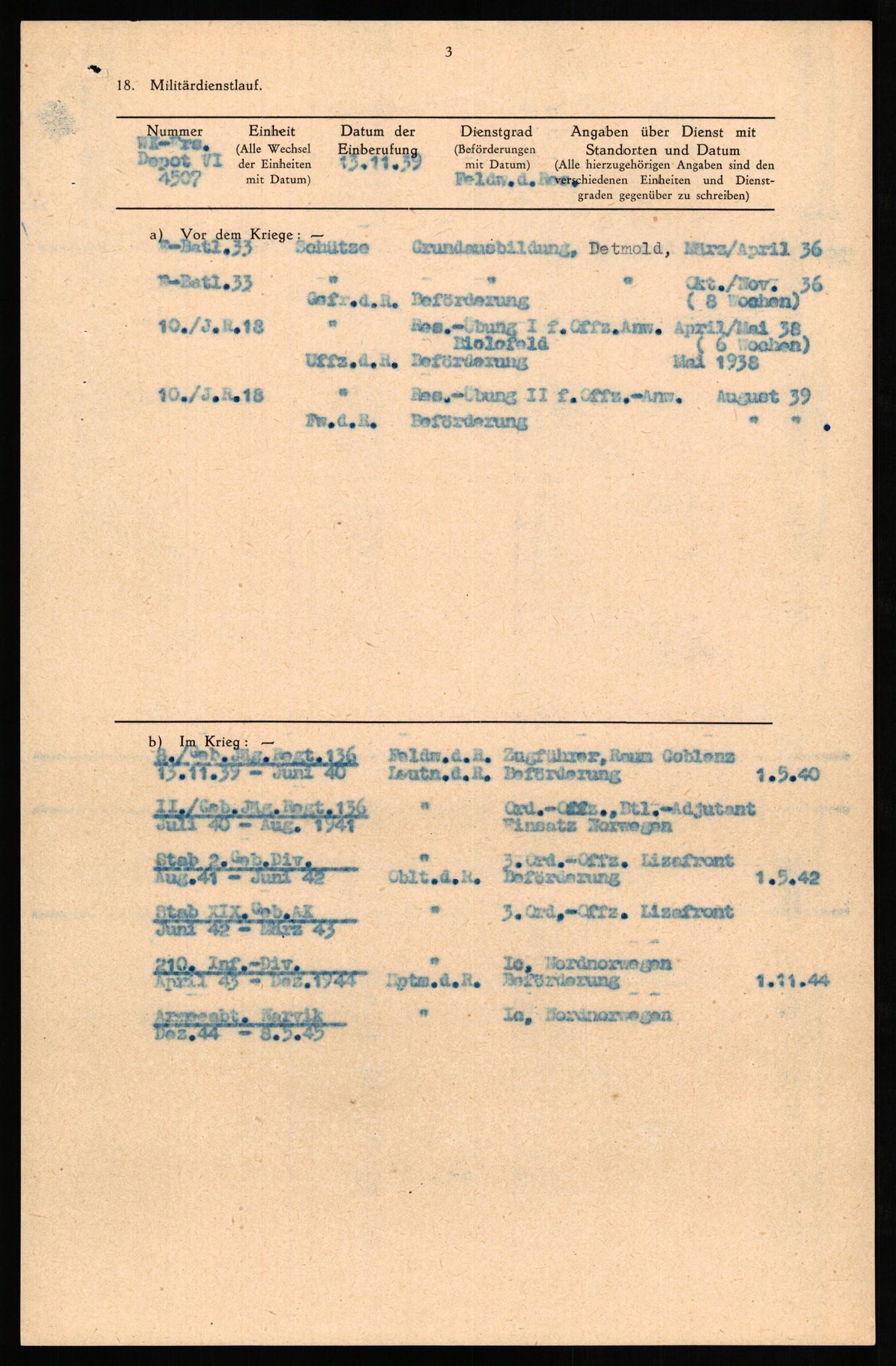 Forsvaret, Forsvarets overkommando II, AV/RA-RAFA-3915/D/Db/L0025: CI Questionaires. Tyske okkupasjonsstyrker i Norge. Tyskere., 1945-1946, p. 339