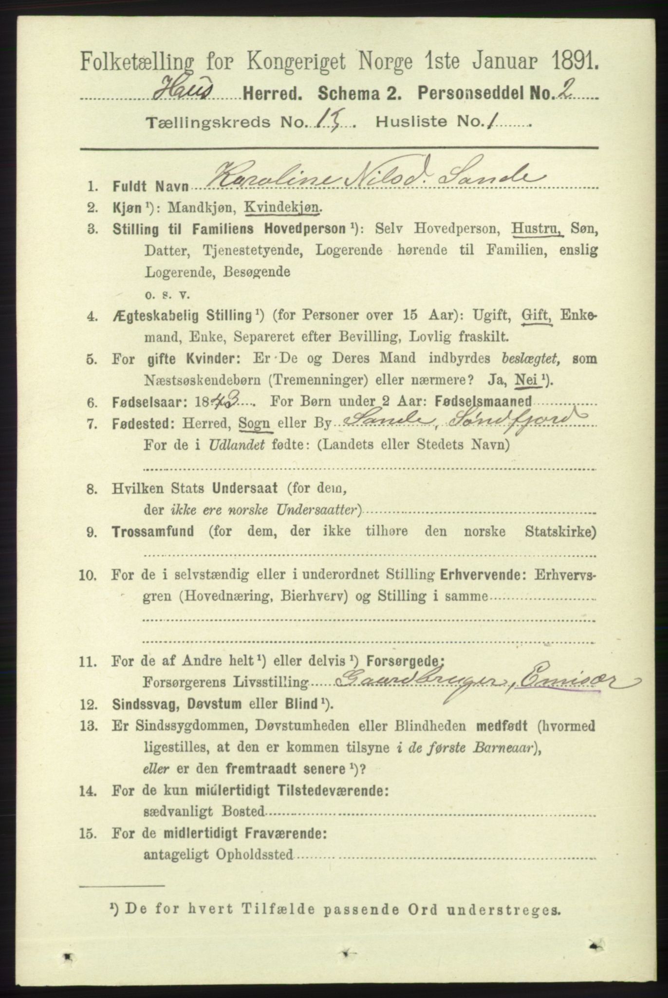 RA, 1891 census for 1250 Haus, 1891, p. 5557