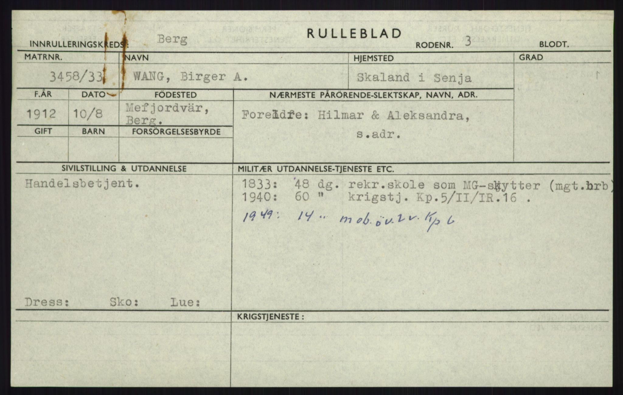 Forsvaret, Troms infanteriregiment nr. 16, AV/RA-RAFA-3146/P/Pa/L0017: Rulleblad for regimentets menige mannskaper, årsklasse 1933, 1933, p. 1343