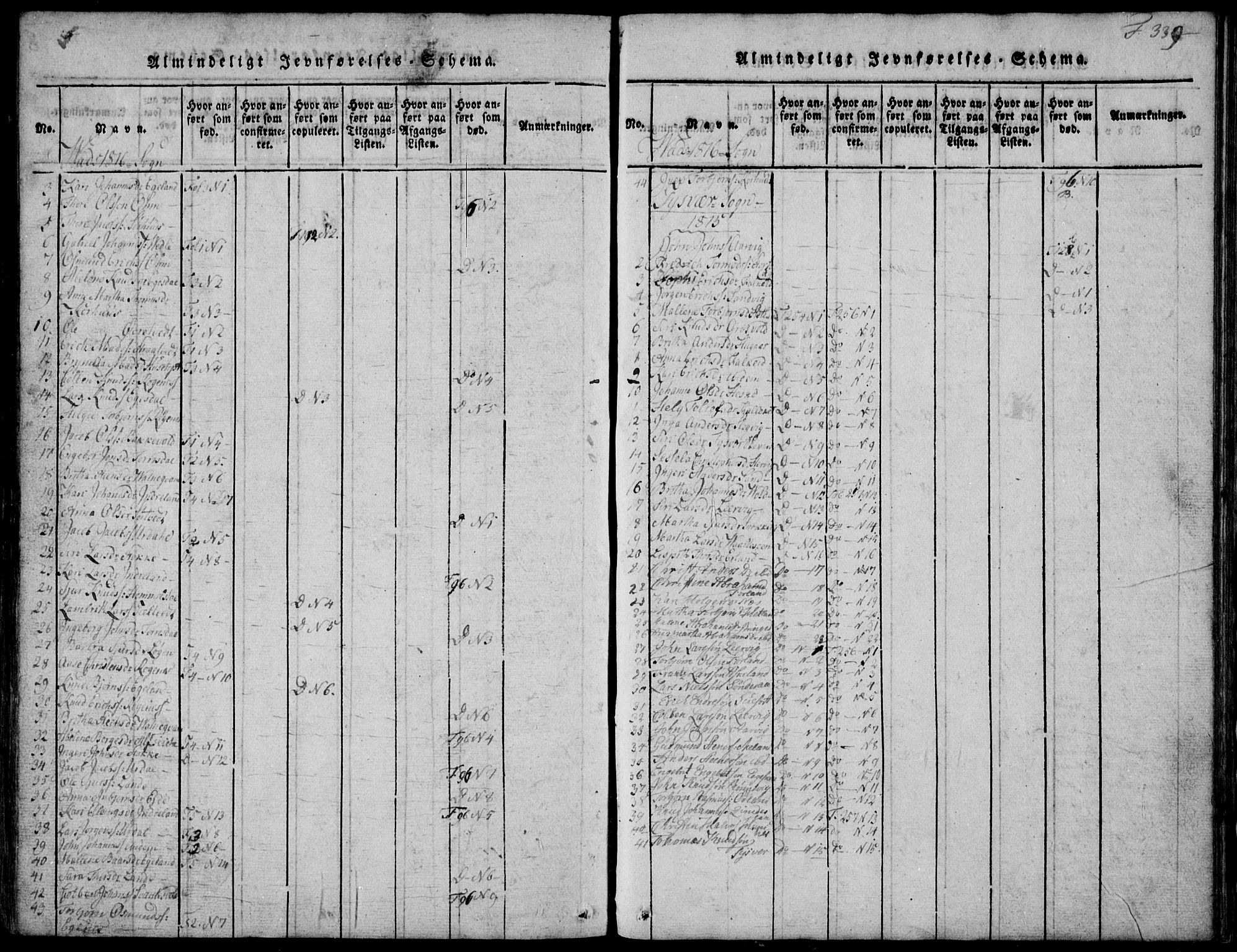 Skjold sokneprestkontor, SAST/A-101847/H/Ha/Hab/L0002: Parish register (copy) no. B 2 /1, 1815-1830, p. 339