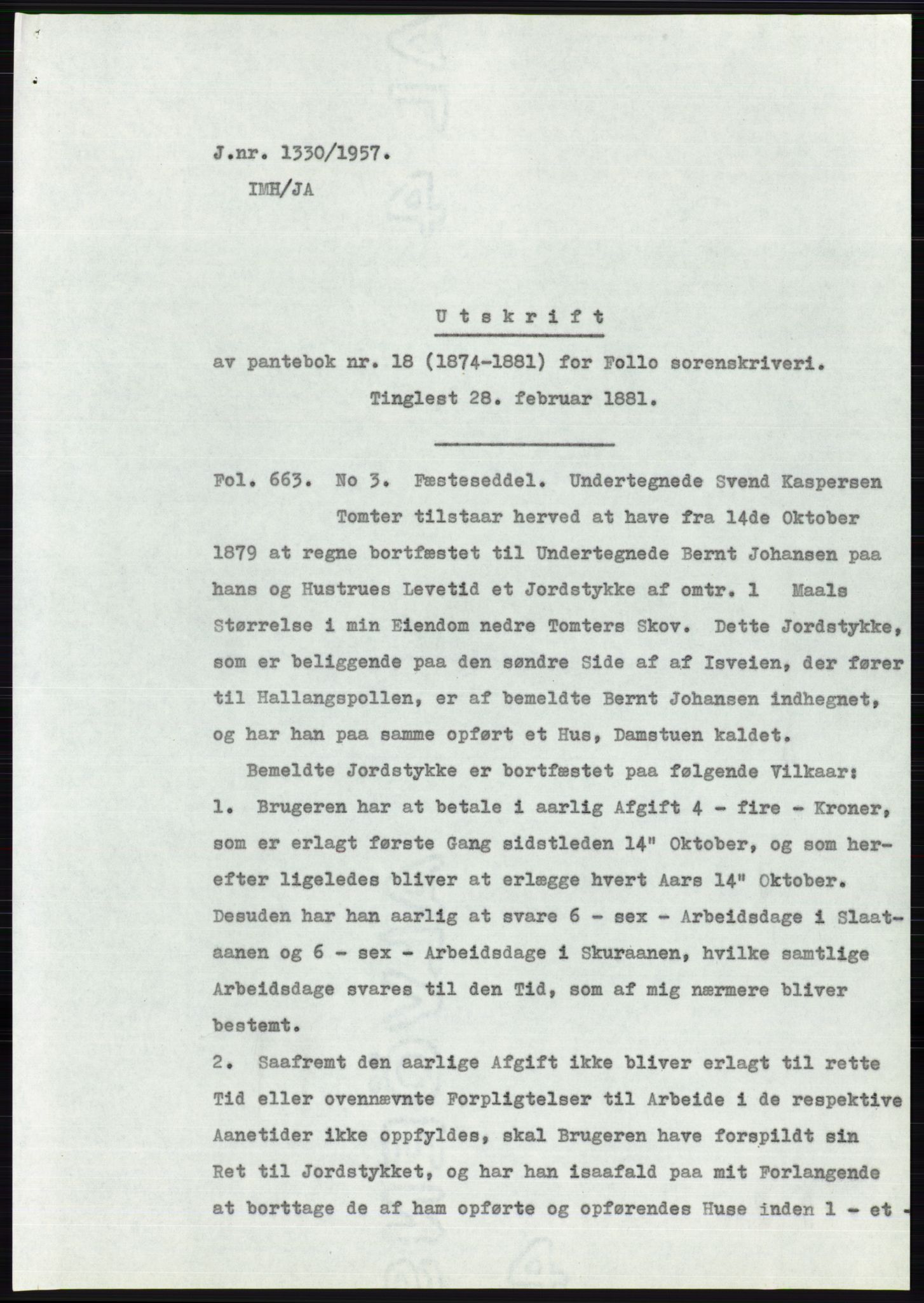 Statsarkivet i Oslo, SAO/A-10621/Z/Zd/L0007: Avskrifter, j.nr 804-1436/1957, 1957, p. 408
