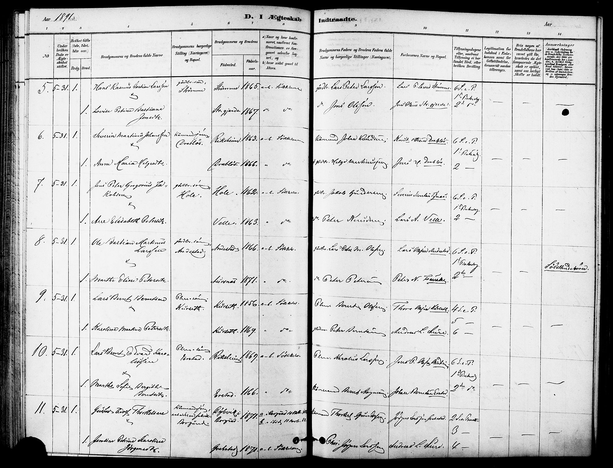 Ministerialprotokoller, klokkerbøker og fødselsregistre - Møre og Romsdal, AV/SAT-A-1454/523/L0334: Parish register (official) no. 523A01, 1878-1891