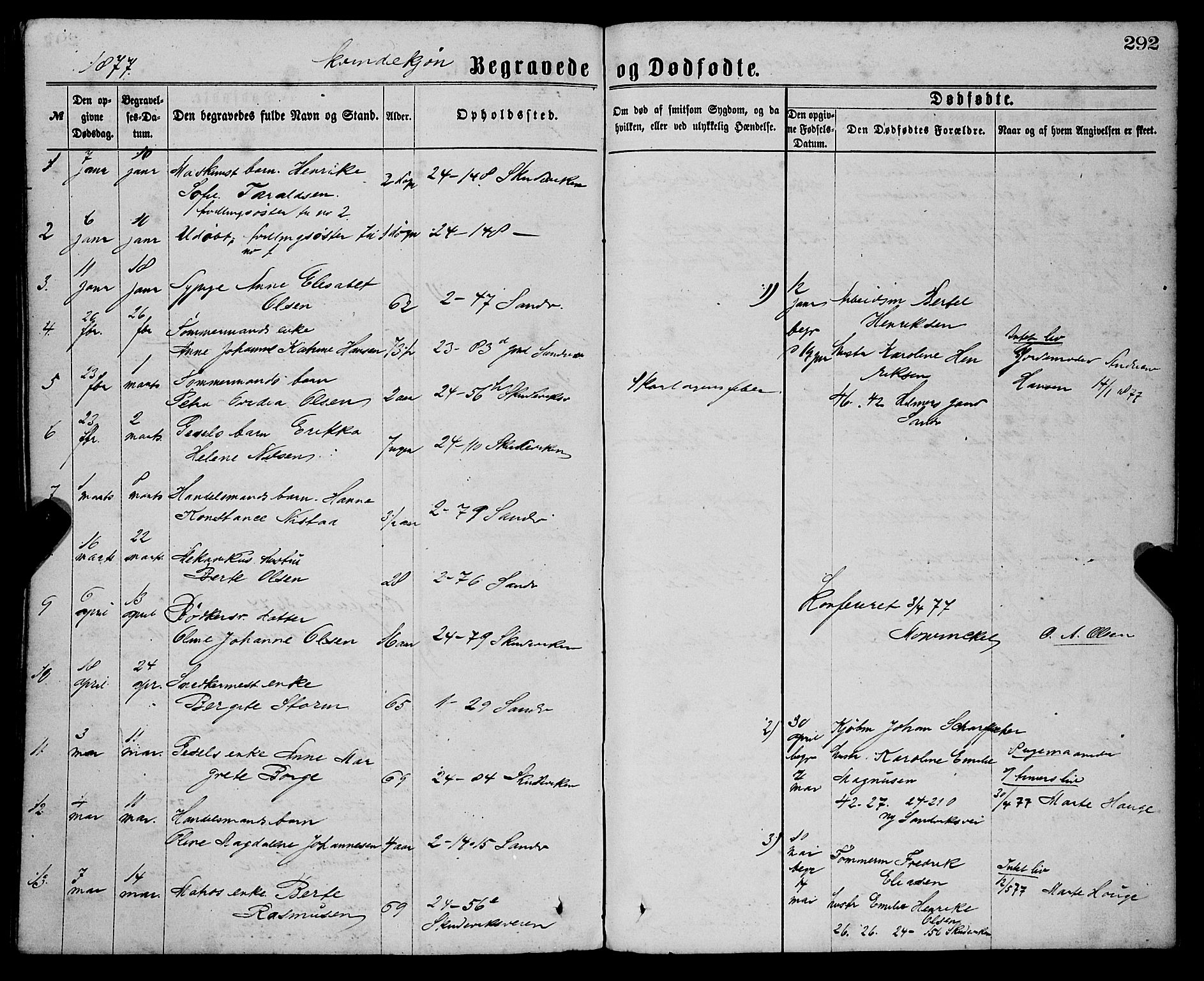 Sandviken Sokneprestembete, SAB/A-77601/H/Ha/L0001: Parish register (official) no. A 1, 1867-1877, p. 292