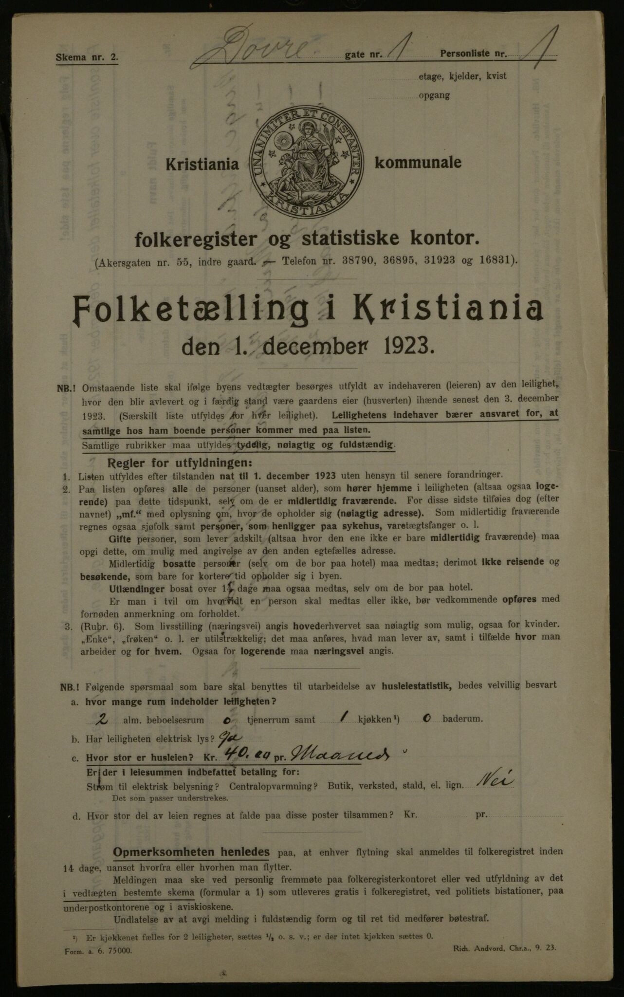 OBA, Municipal Census 1923 for Kristiania, 1923, p. 17825