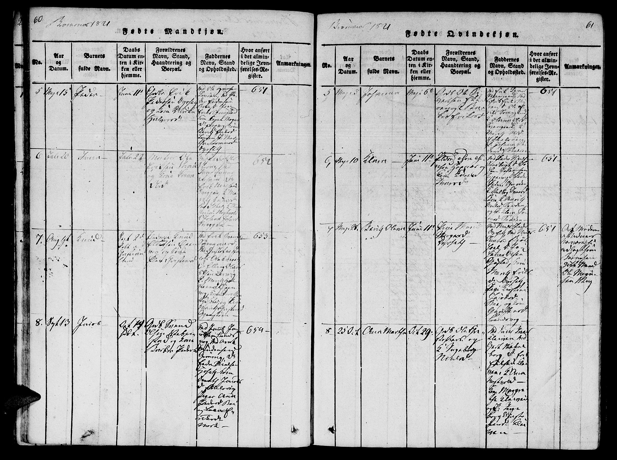 Ministerialprotokoller, klokkerbøker og fødselsregistre - Møre og Romsdal, SAT/A-1454/568/L0800: Parish register (official) no. 568A09 /2, 1820-1830, p. 60-61