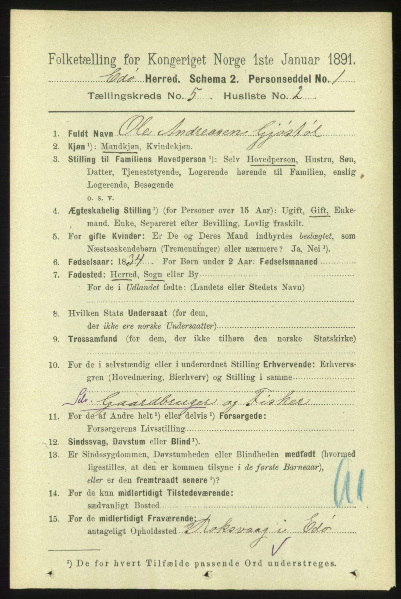 RA, 1891 census for 1573 Edøy, 1891, p. 1204