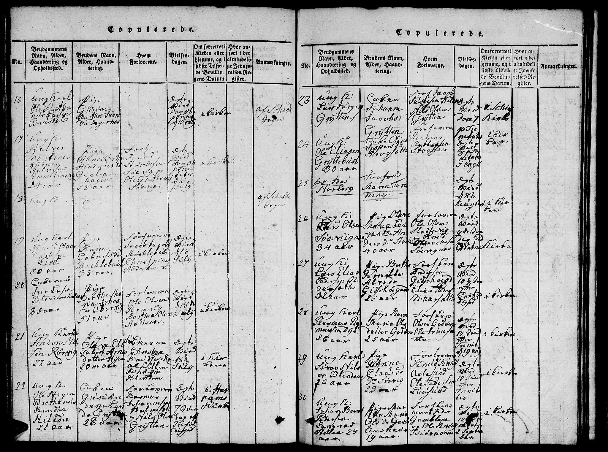 Ministerialprotokoller, klokkerbøker og fødselsregistre - Møre og Romsdal, SAT/A-1454/528/L0423: Parish register (copy) no. 528C04, 1816-1827