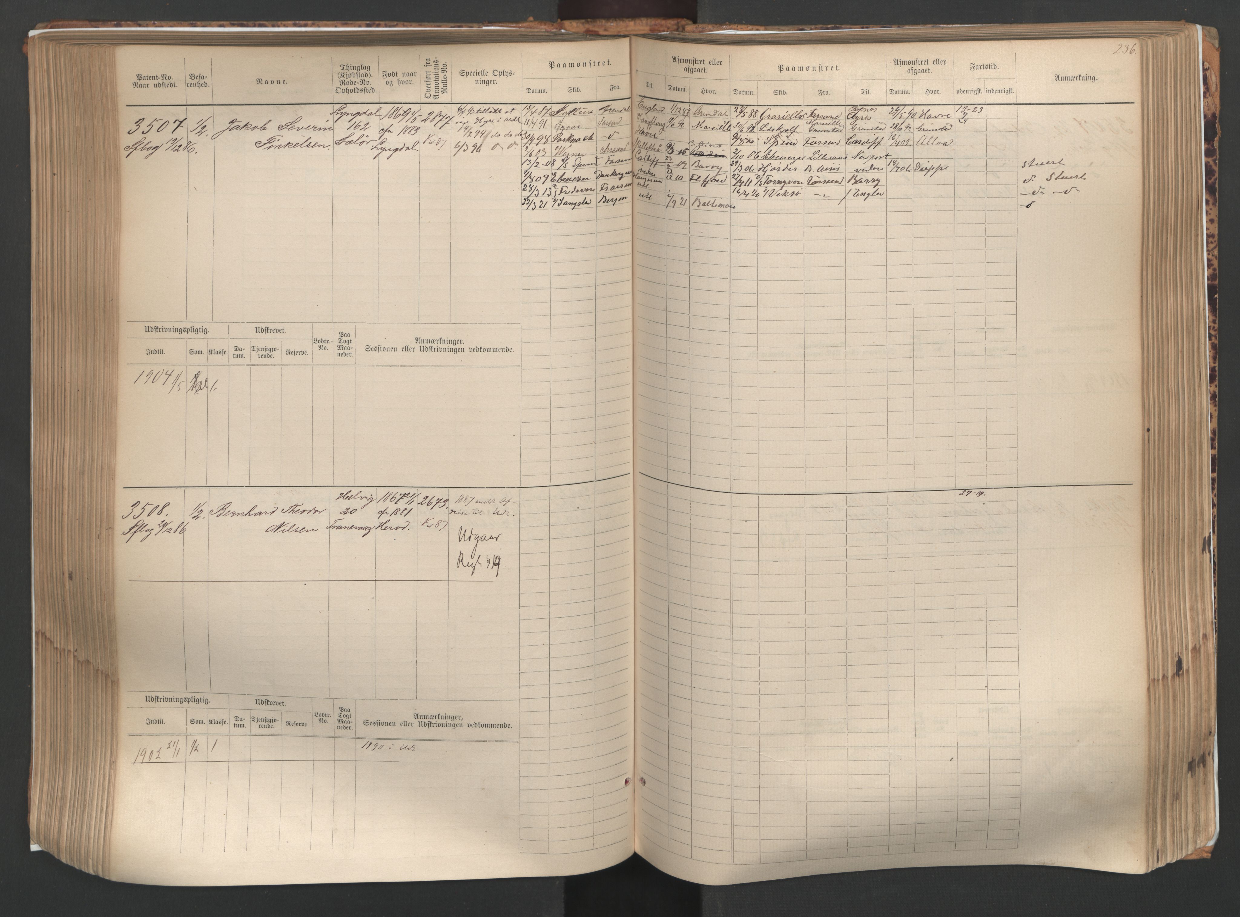 Farsund mønstringskrets, AV/SAK-2031-0017/F/Fb/L0005: Hovedrulle nr 3041-3804, M-8, 1883-1930, p. 239