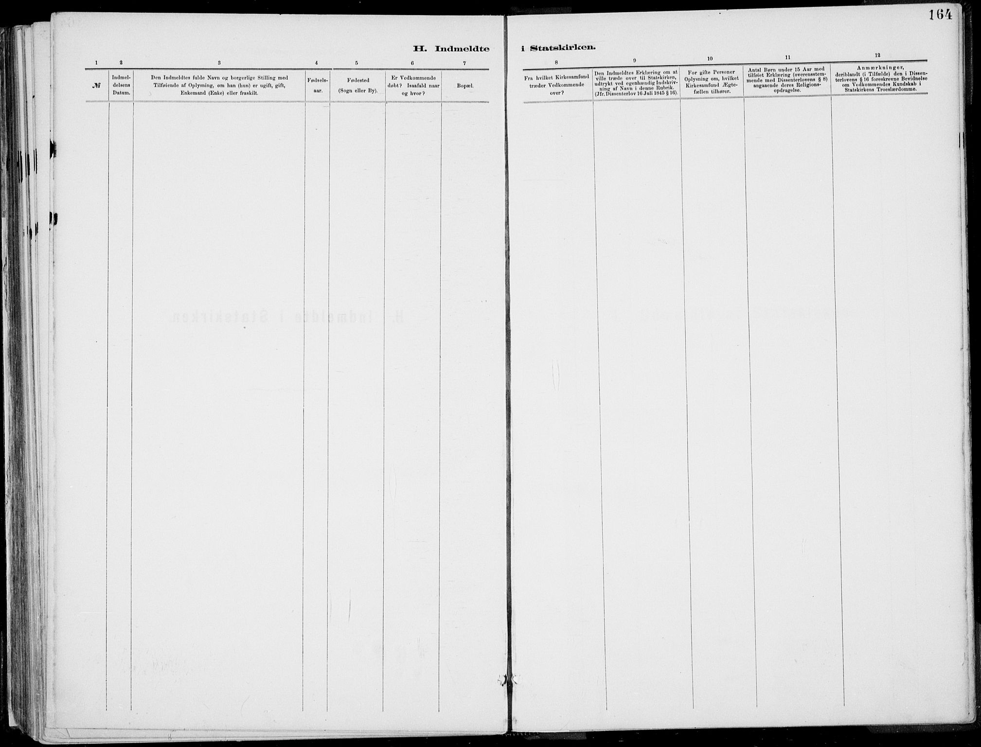 Rjukan kirkebøker, SAKO/A-294/F/Fa/L0001: Parish register (official) no. 1, 1878-1912, p. 164