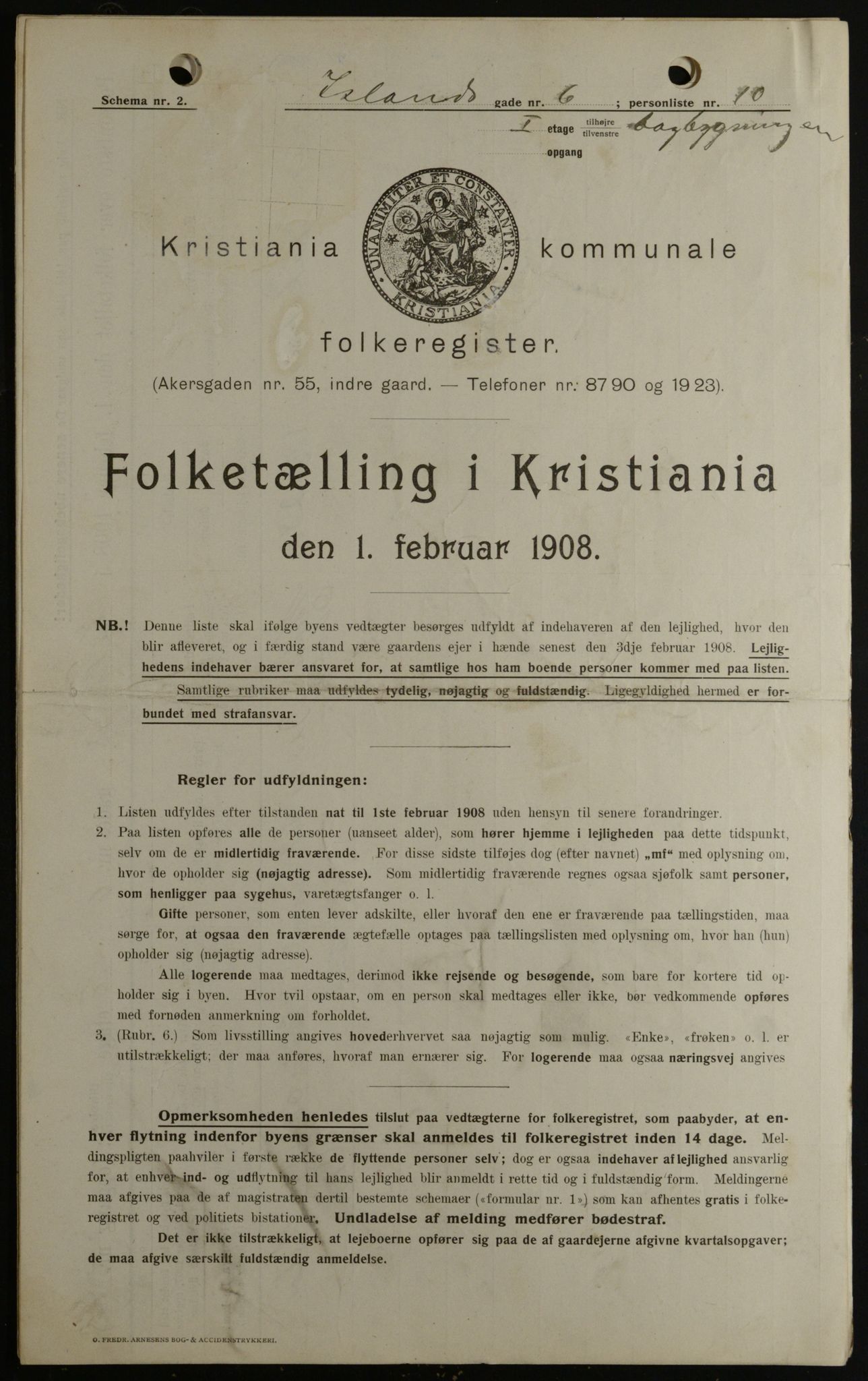 OBA, Municipal Census 1908 for Kristiania, 1908, p. 39961