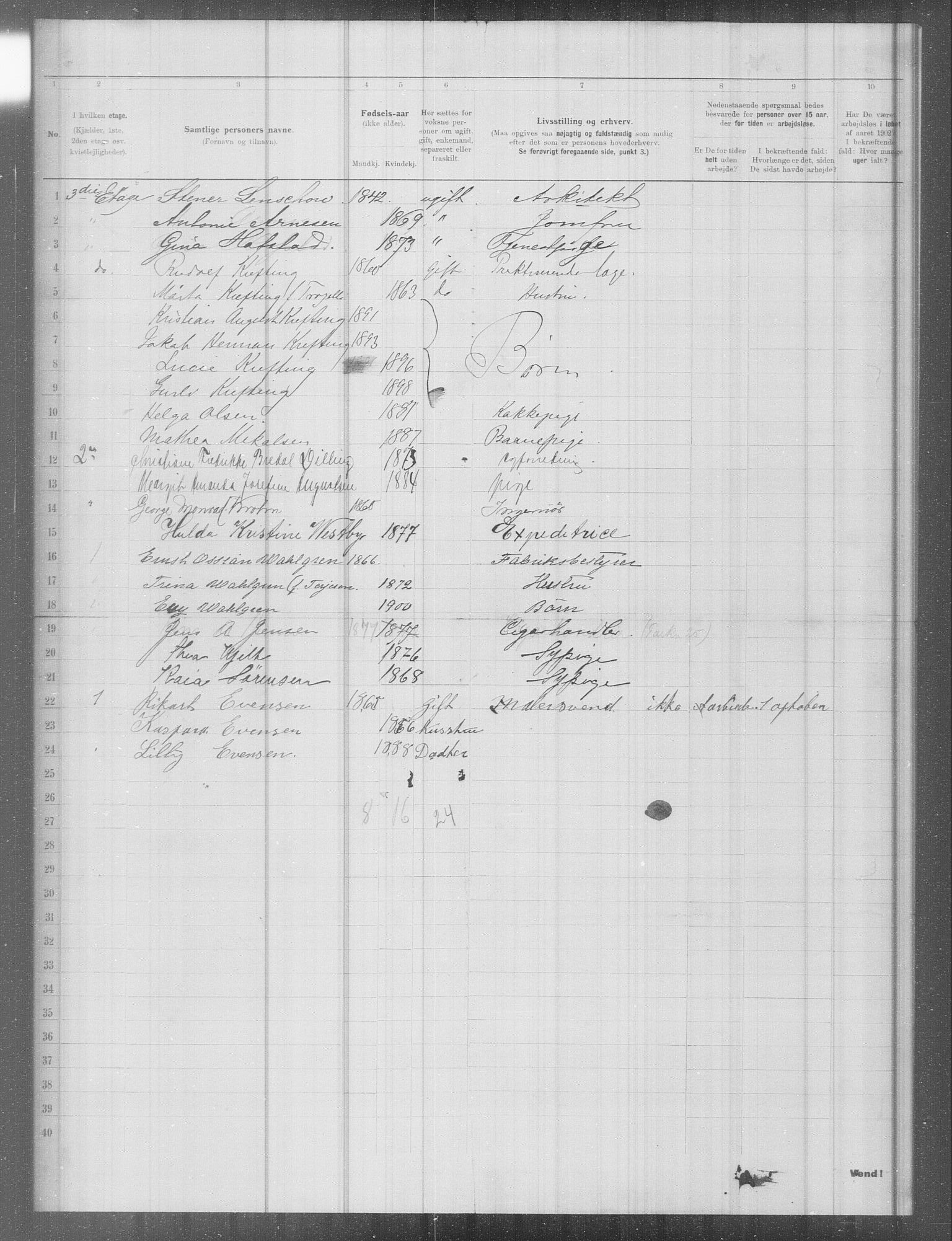 OBA, Municipal Census 1902 for Kristiania, 1902, p. 10341