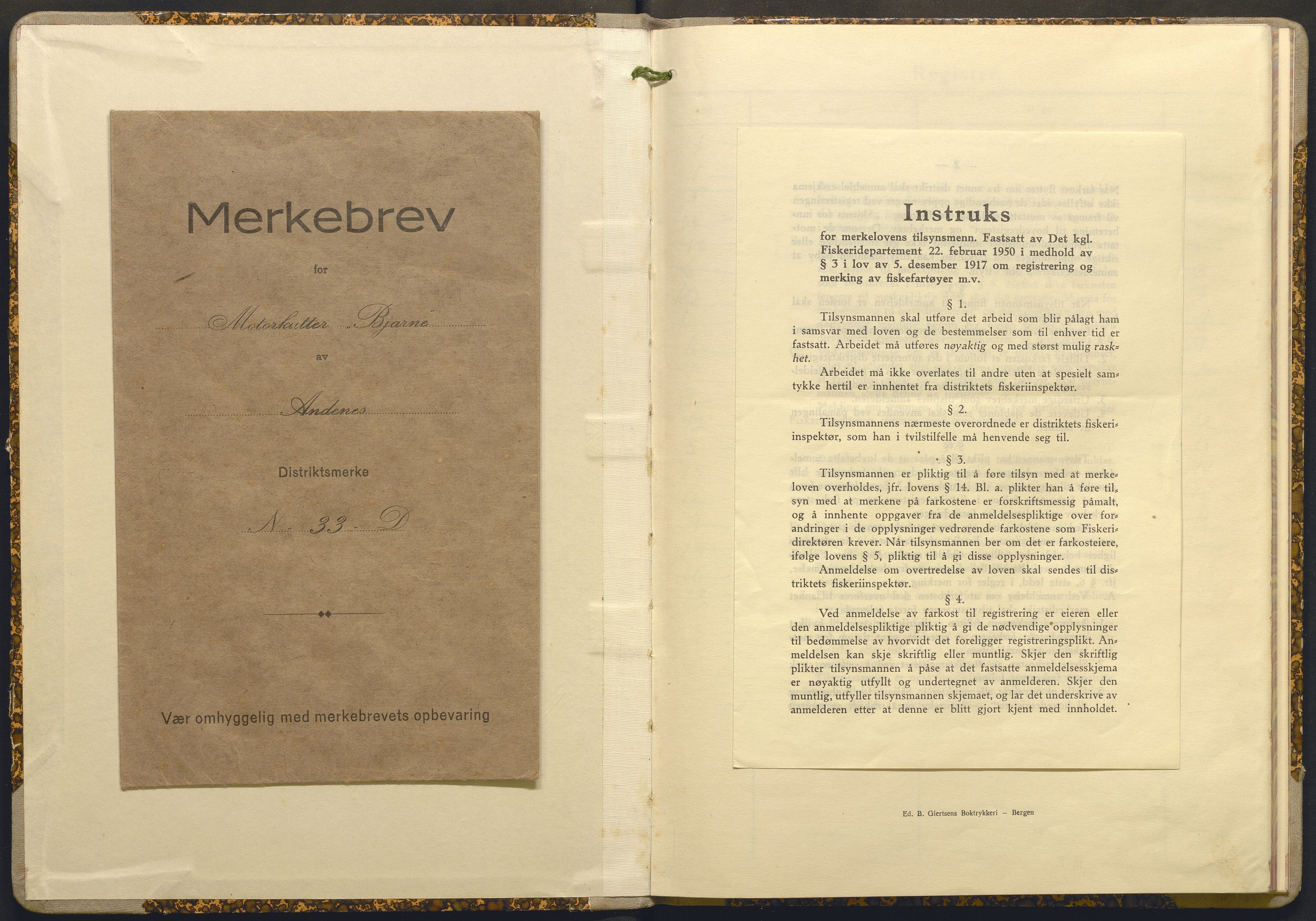 Fiskeridirektoratet - 1 Adm. ledelse - 13 Båtkontoret, AV/SAB-A-2003/I/Ia/Iai/L0074: 135.0927/2 Merkeprotokoll - Nærbø, 1946-1963