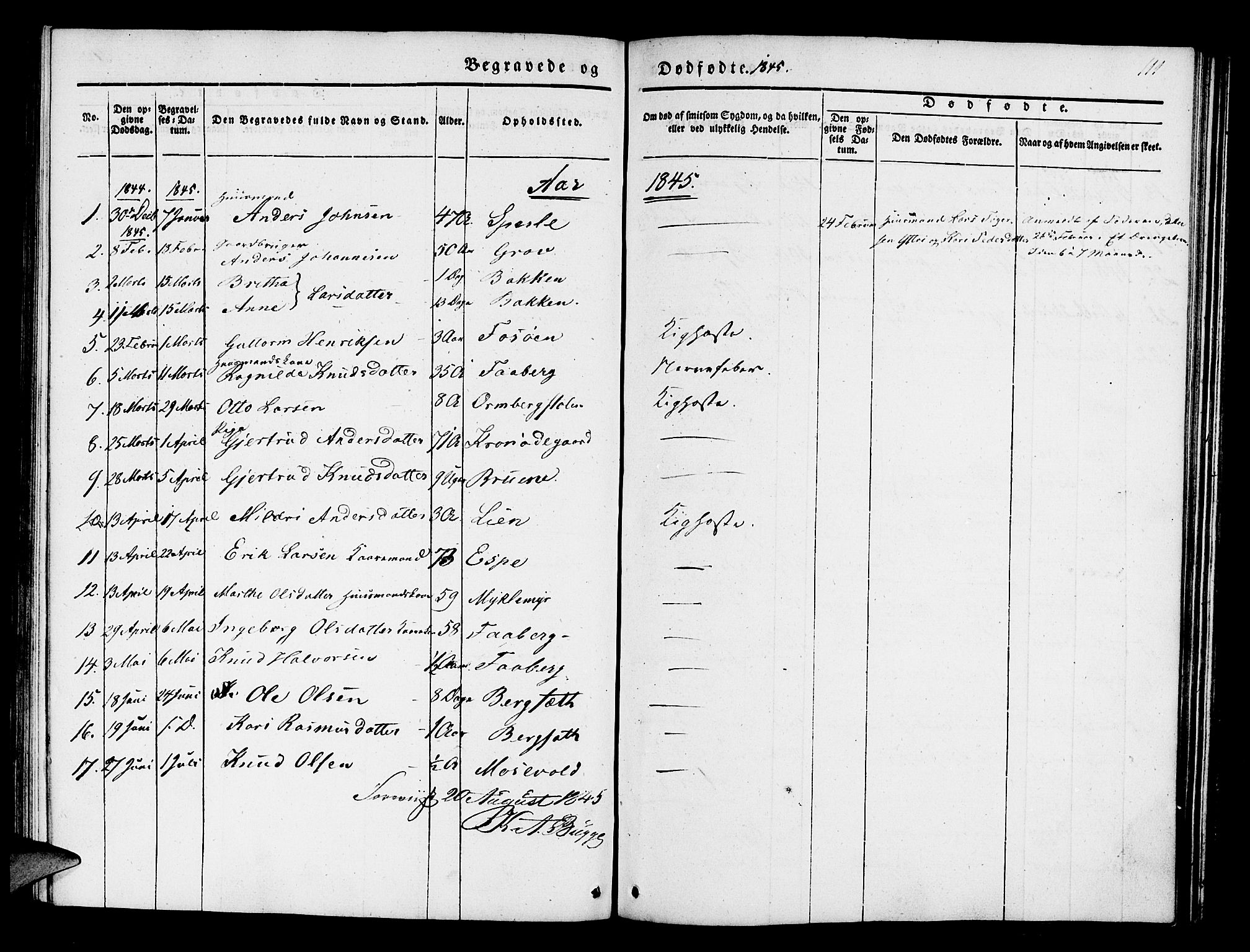 Jostedal sokneprestembete, AV/SAB-A-80601/H/Haa/Haaa/L0004: Parish register (official) no. A 4, 1837-1848, p. 111