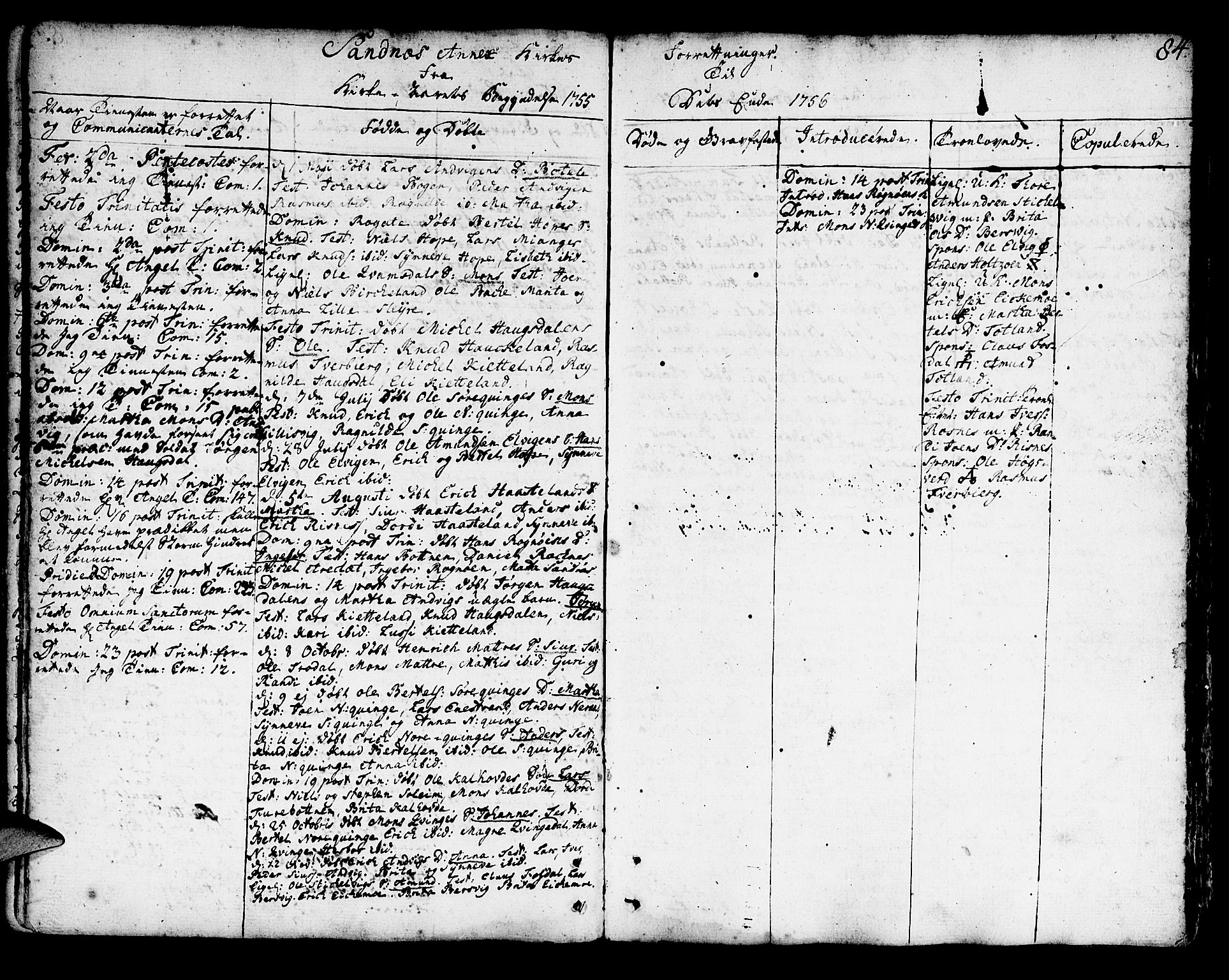 Lindås Sokneprestembete, AV/SAB-A-76701/H/Haa/Haaa/L0003: Parish register (official) no. A 3, 1748-1764, p. 84