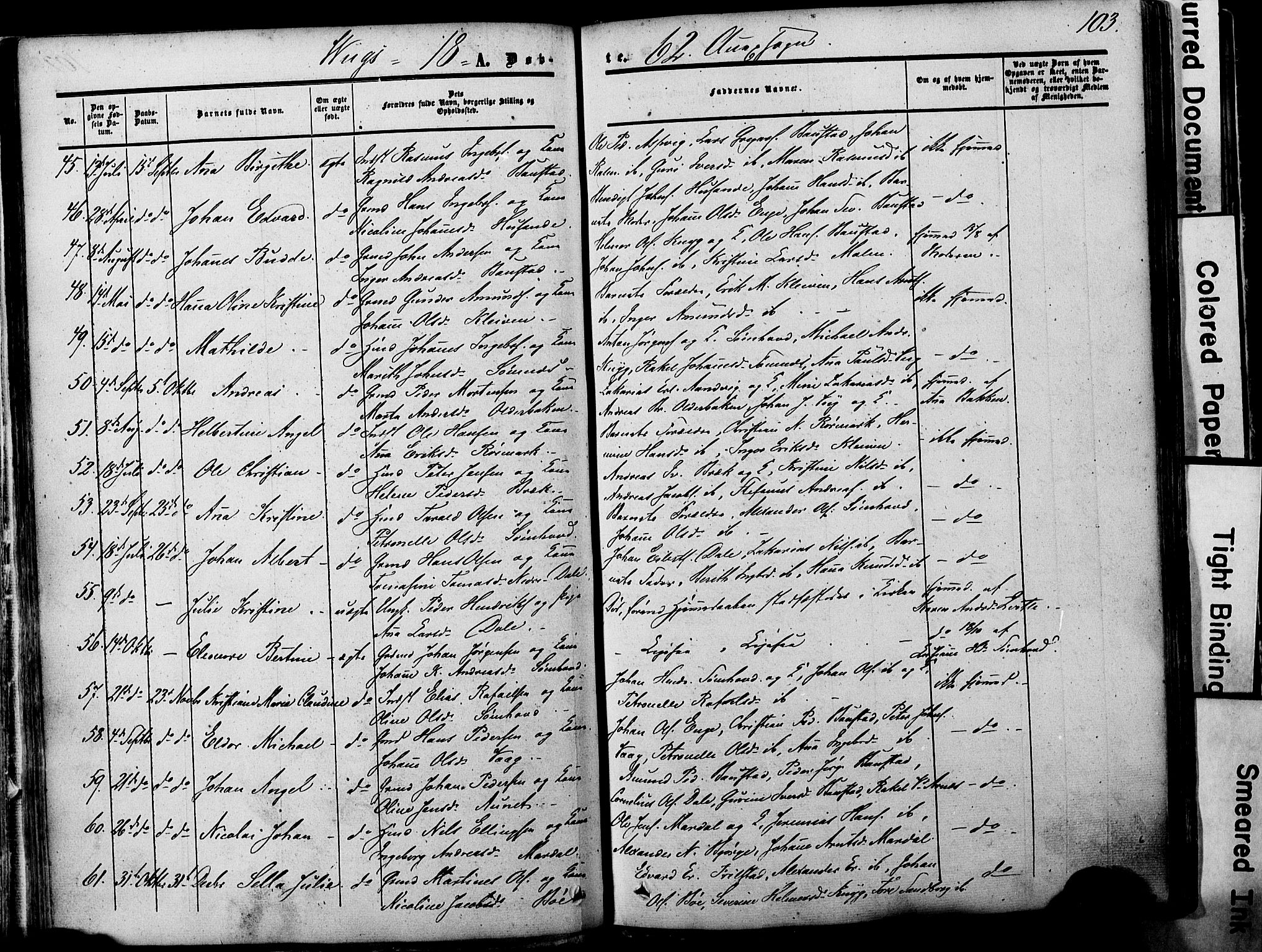 Ministerialprotokoller, klokkerbøker og fødselsregistre - Nordland, SAT/A-1459/812/L0176: Parish register (official) no. 812A05, 1834-1874, p. 103