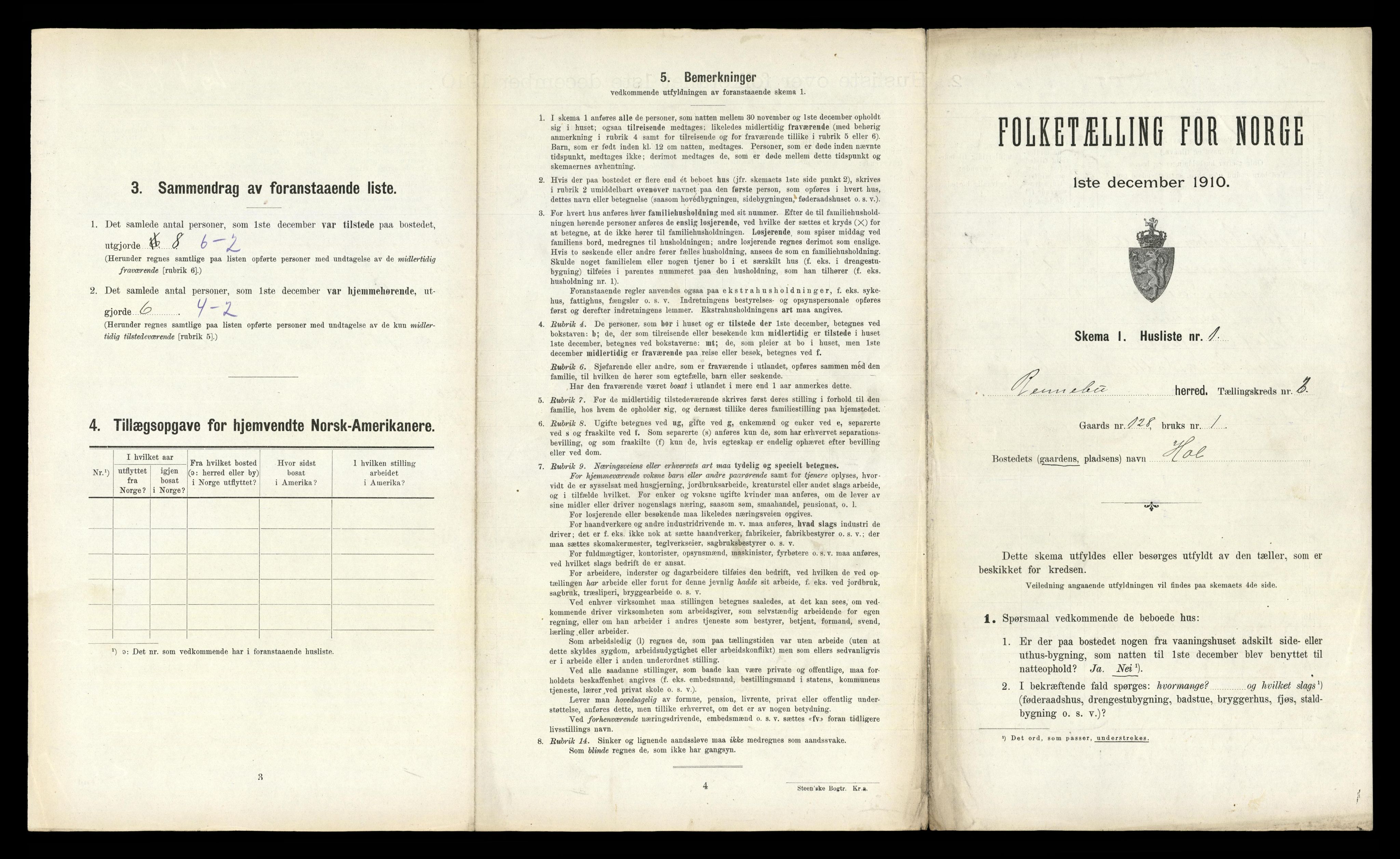 RA, 1910 census for Rennebu, 1910, p. 394