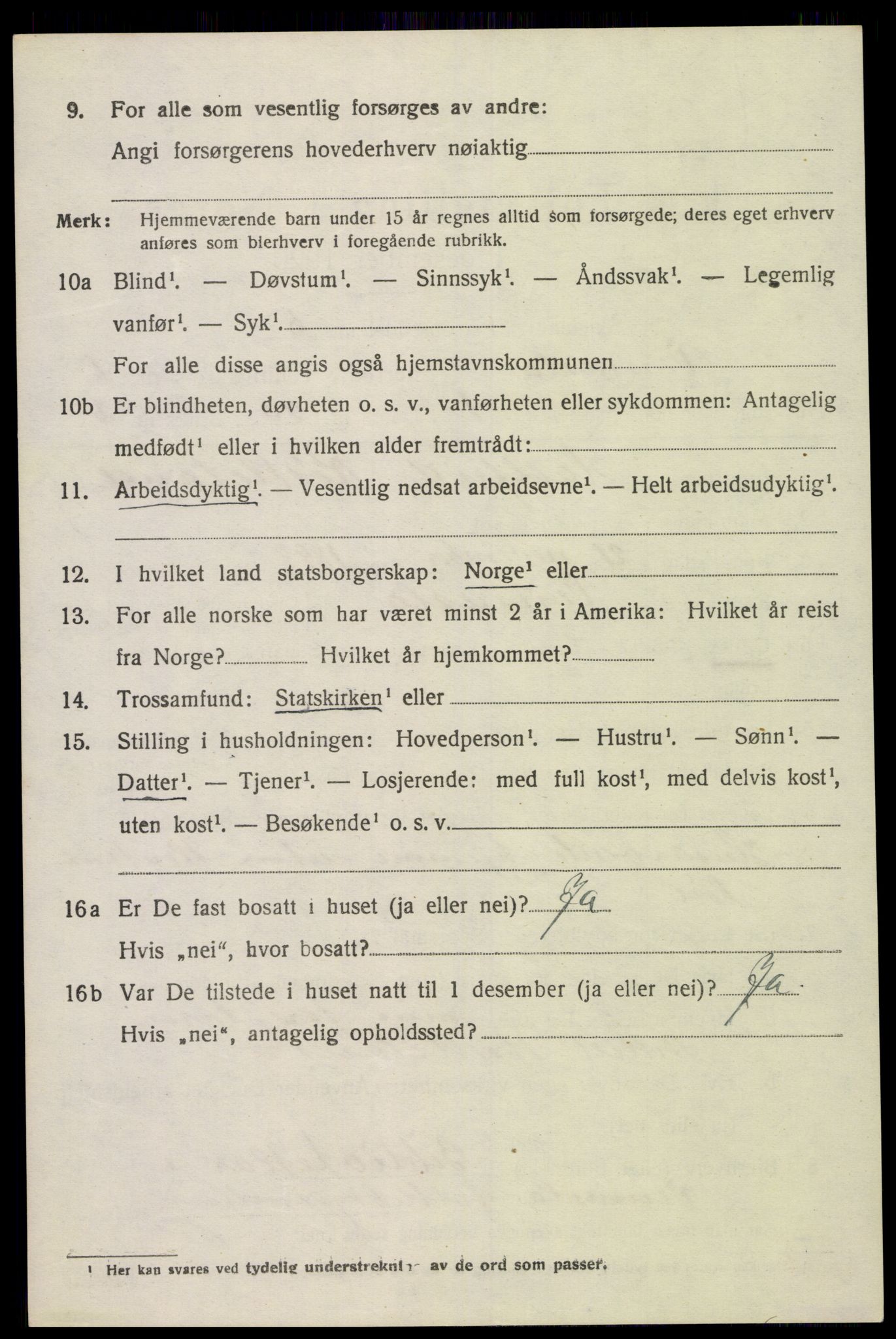 SAK, 1920 census for Vennesla, 1920, p. 4311