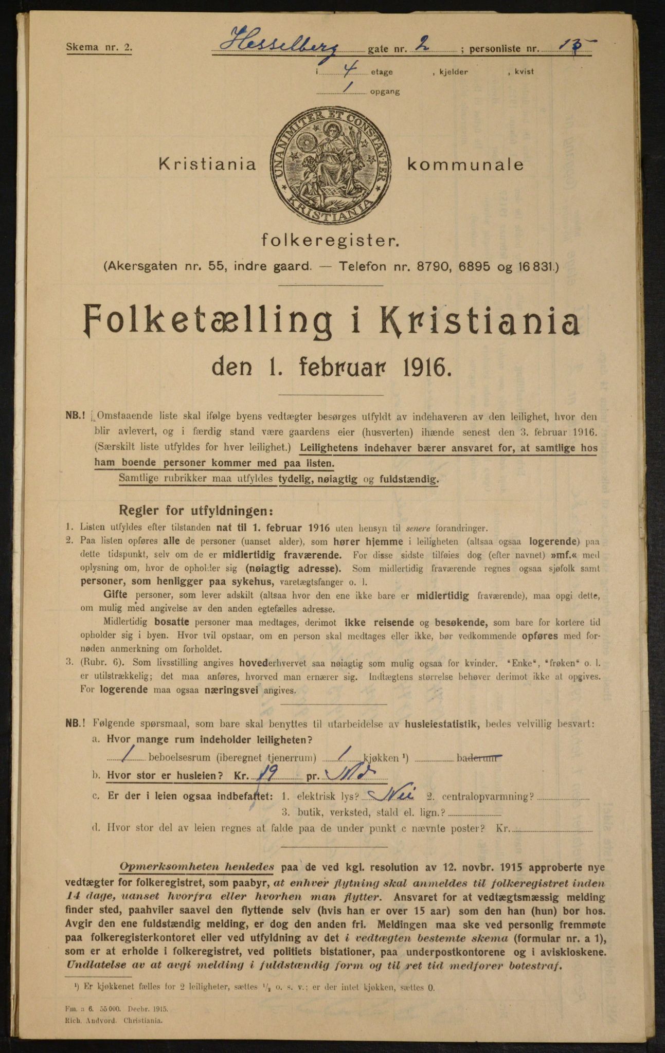 OBA, Municipal Census 1916 for Kristiania, 1916, p. 40471