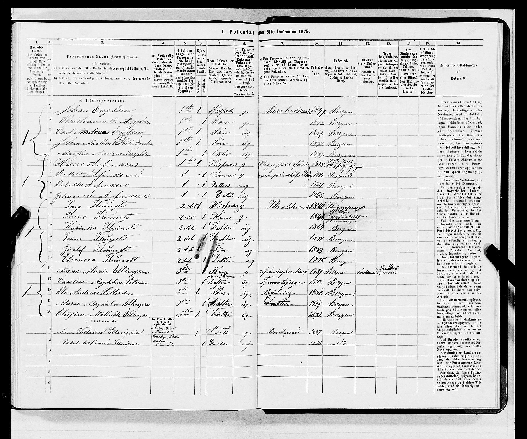 SAB, 1875 census for 1301 Bergen, 1875, p. 4061