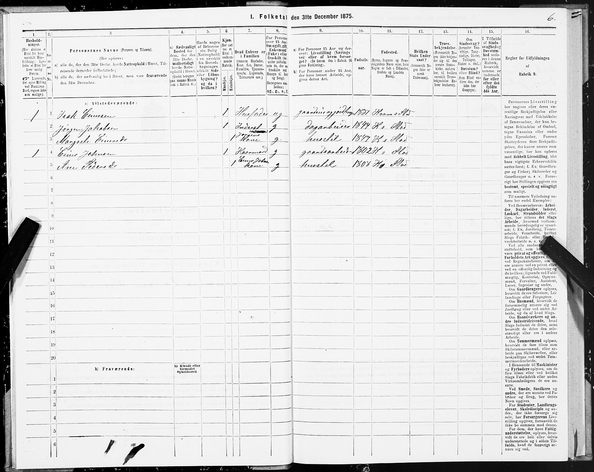 SAT, 1875 census for 1734P Stod, 1875, p. 1006