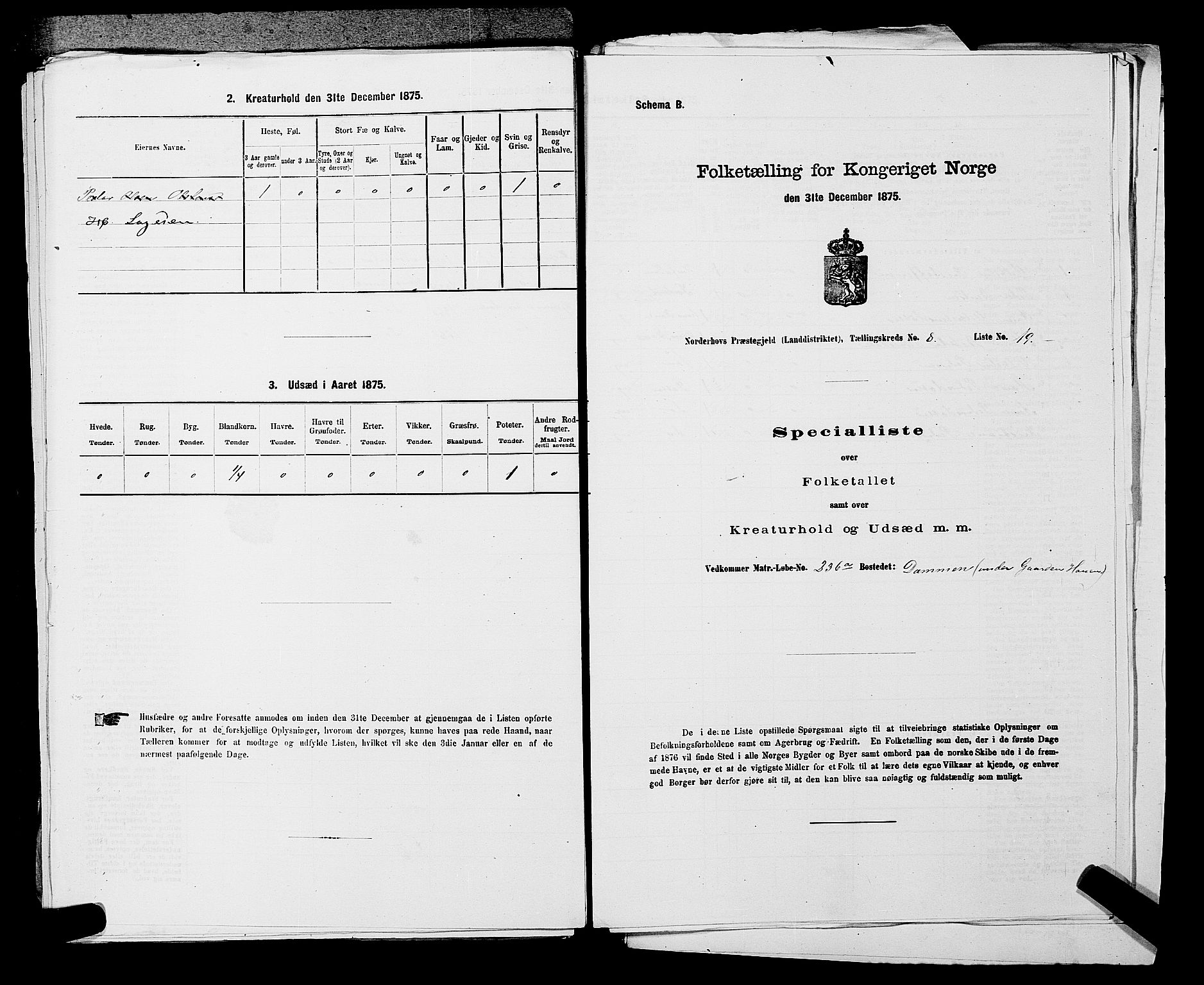 SAKO, 1875 census for 0613L Norderhov/Norderhov, Haug og Lunder, 1875, p. 1681
