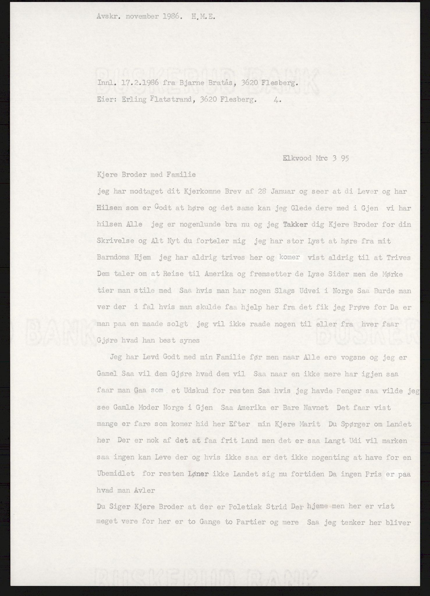 Samlinger til kildeutgivelse, Amerikabrevene, AV/RA-EA-4057/F/L0017: Innlån fra Buskerud: Bratås, 1838-1914, p. 377