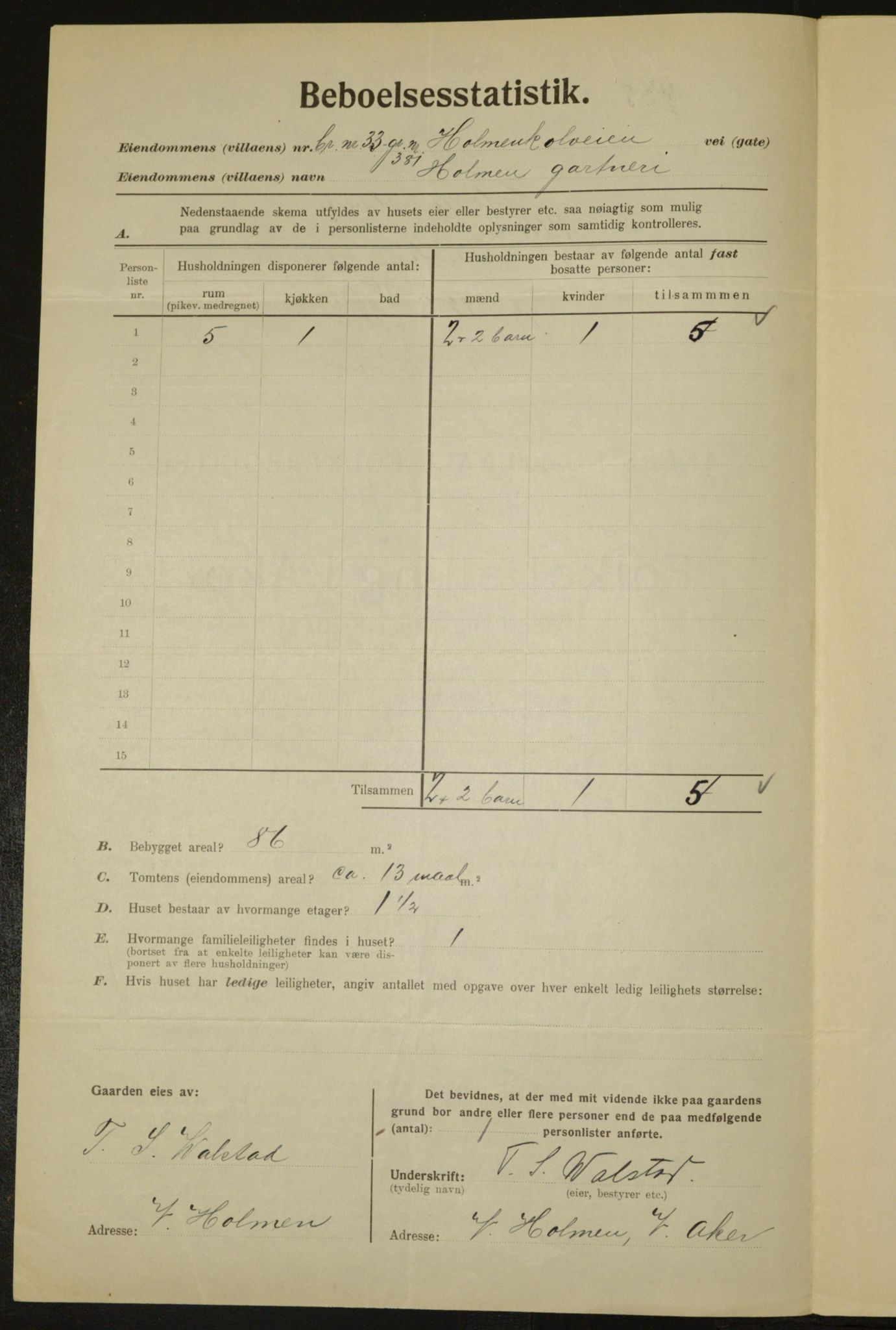 , Municipal Census 1923 for Aker, 1923, p. 2960