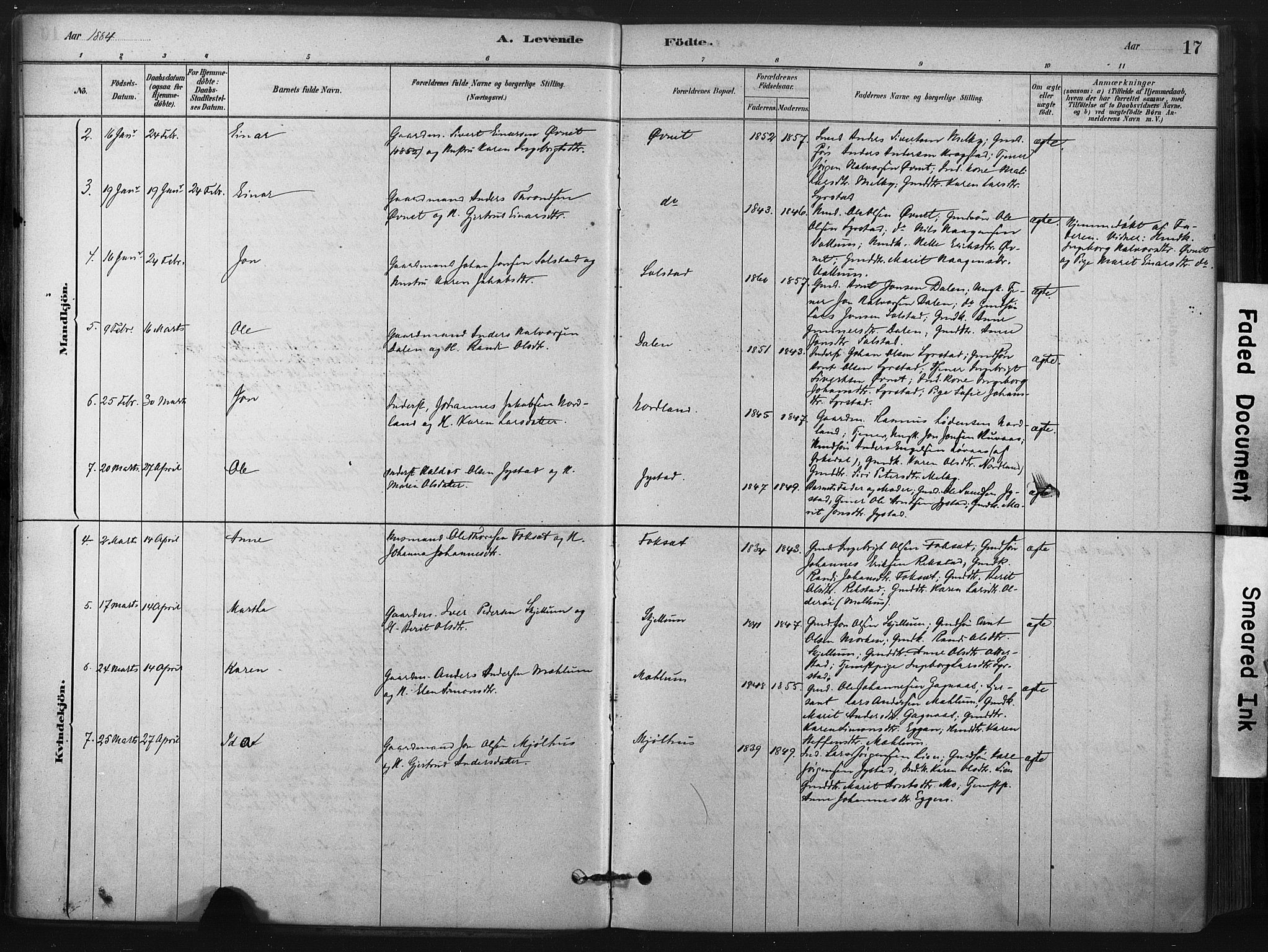 Ministerialprotokoller, klokkerbøker og fødselsregistre - Sør-Trøndelag, SAT/A-1456/667/L0795: Parish register (official) no. 667A03, 1879-1907, p. 17