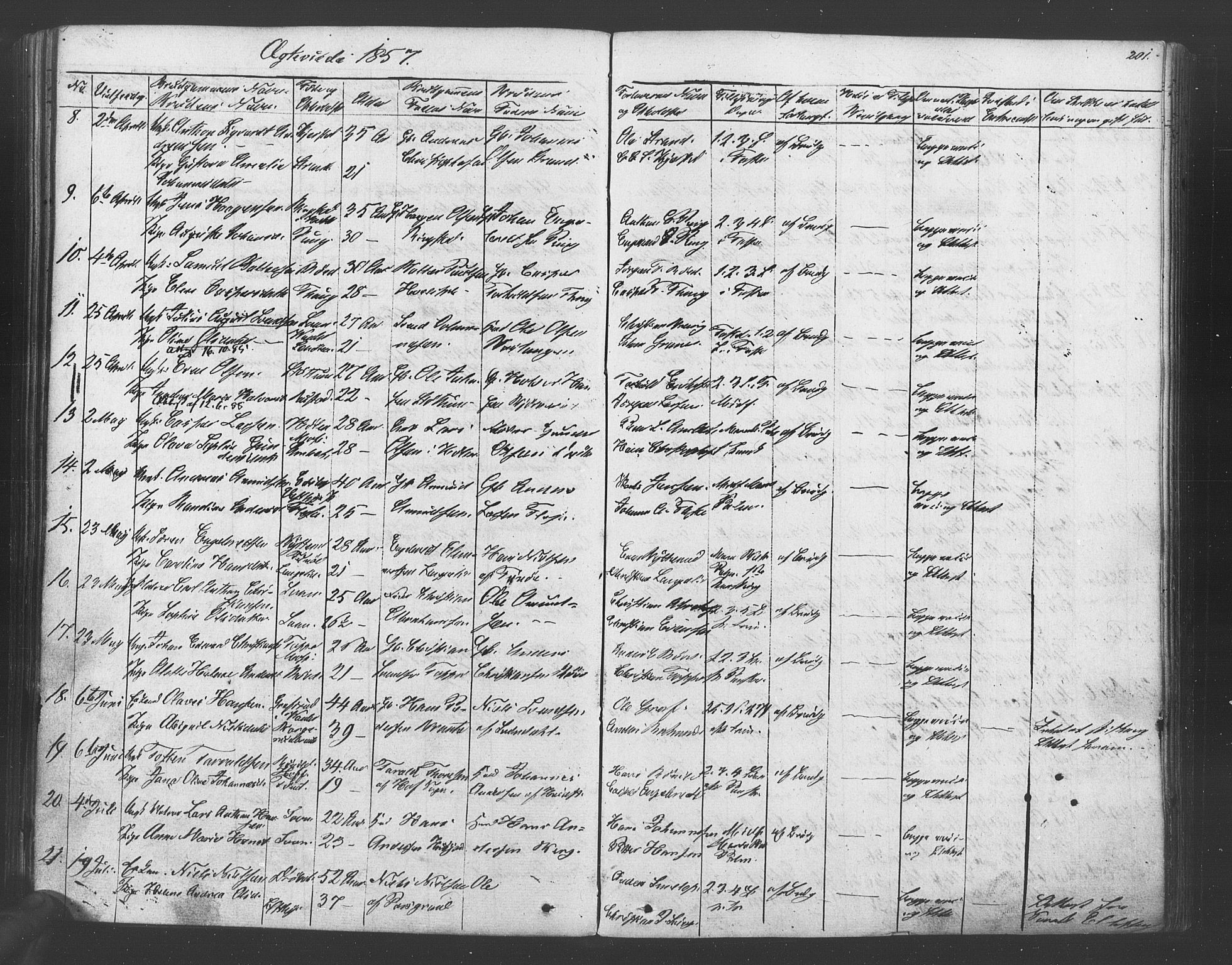 Vestby prestekontor Kirkebøker, SAO/A-10893/F/Fa/L0007: Parish register (official) no. I 7, 1850-1862, p. 201