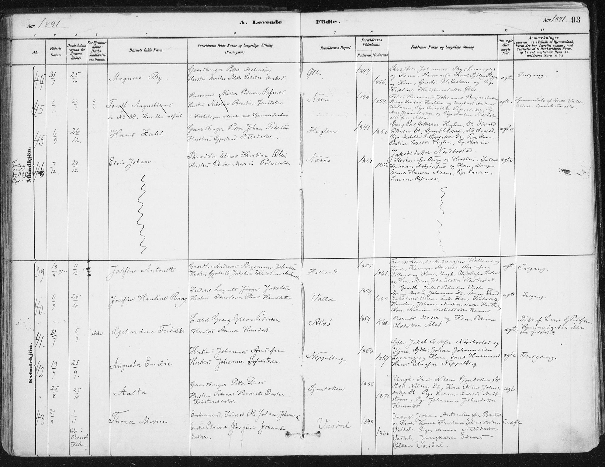 Ministerialprotokoller, klokkerbøker og fødselsregistre - Nordland, AV/SAT-A-1459/838/L0552: Parish register (official) no. 838A10, 1880-1910, p. 93