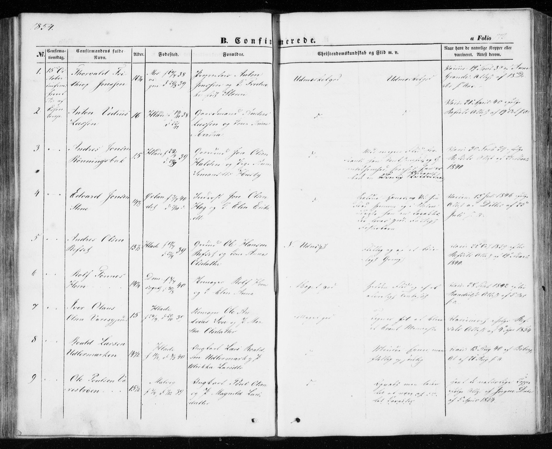 Ministerialprotokoller, klokkerbøker og fødselsregistre - Sør-Trøndelag, AV/SAT-A-1456/606/L0291: Parish register (official) no. 606A06, 1848-1856, p. 177