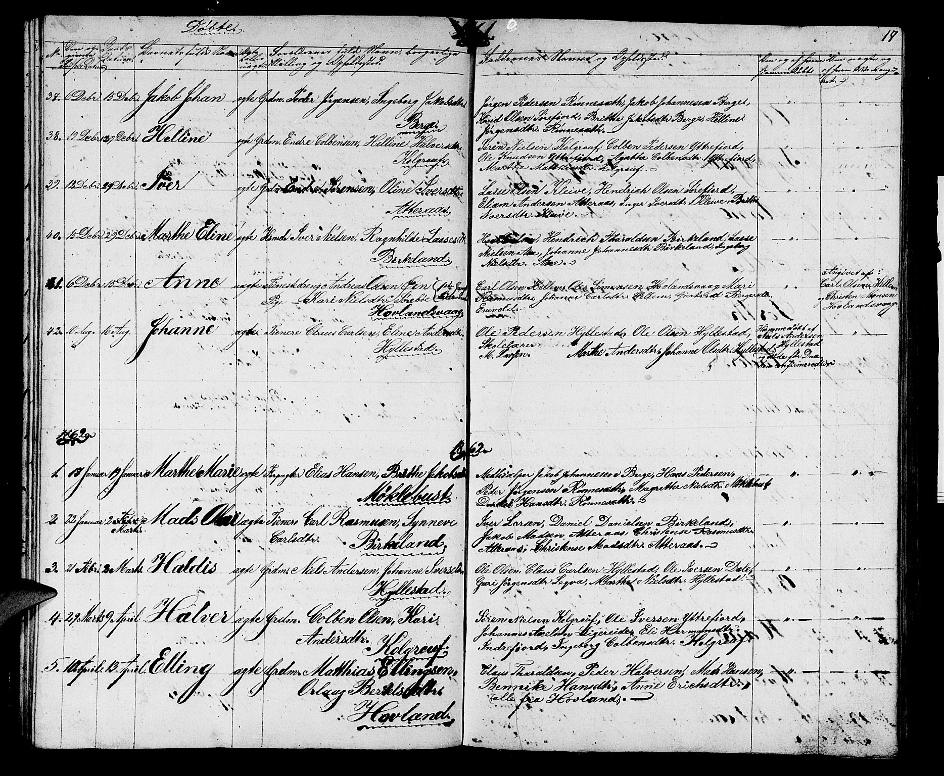 Hyllestad sokneprestembete, SAB/A-80401: Parish register (copy) no. A 1, 1853-1875, p. 17