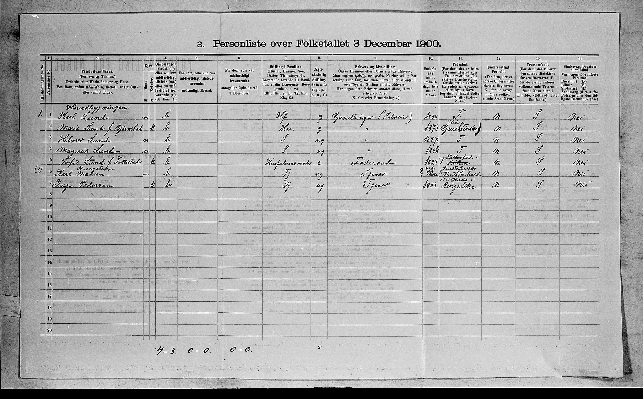 RA, 1900 census for Røyken, 1900, p. 562