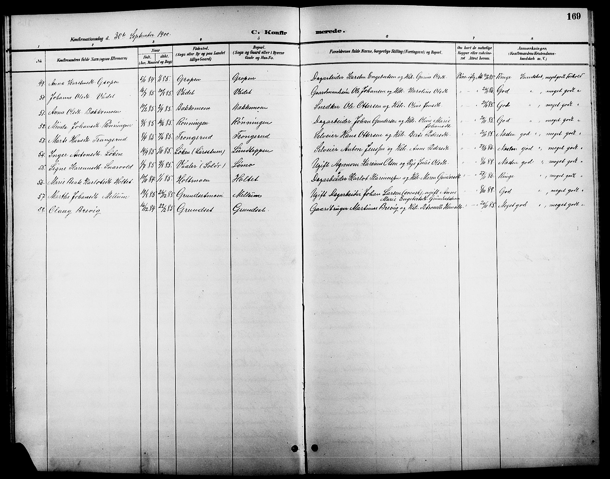 Elverum prestekontor, AV/SAH-PREST-044/H/Ha/Hab/L0005: Parish register (copy) no. 5, 1896-1915, p. 169