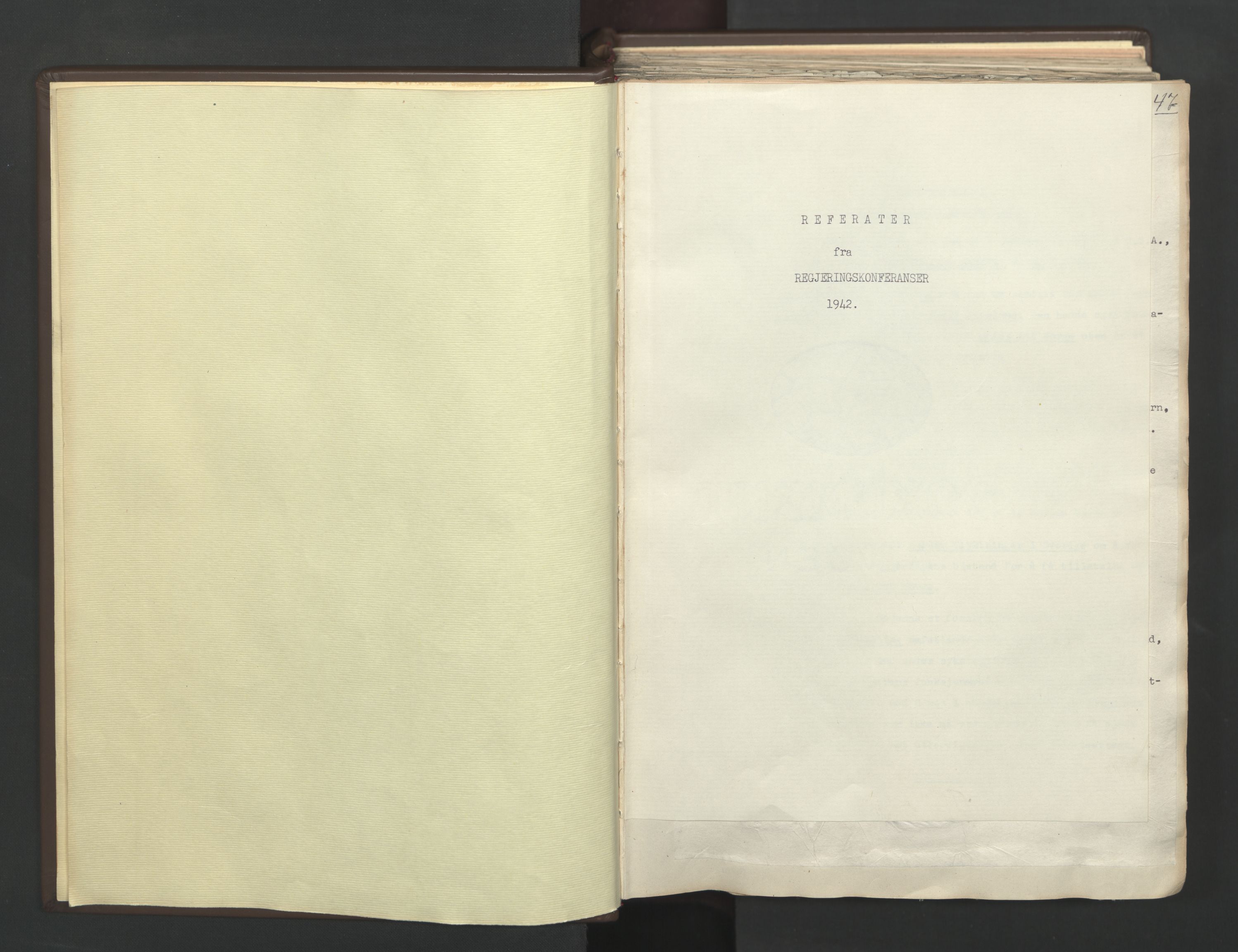 Statsministerens kontor, AV/RA-S-1005/A/Aa/L0002: Referat fra regjeringskonferanser, 1942-1943