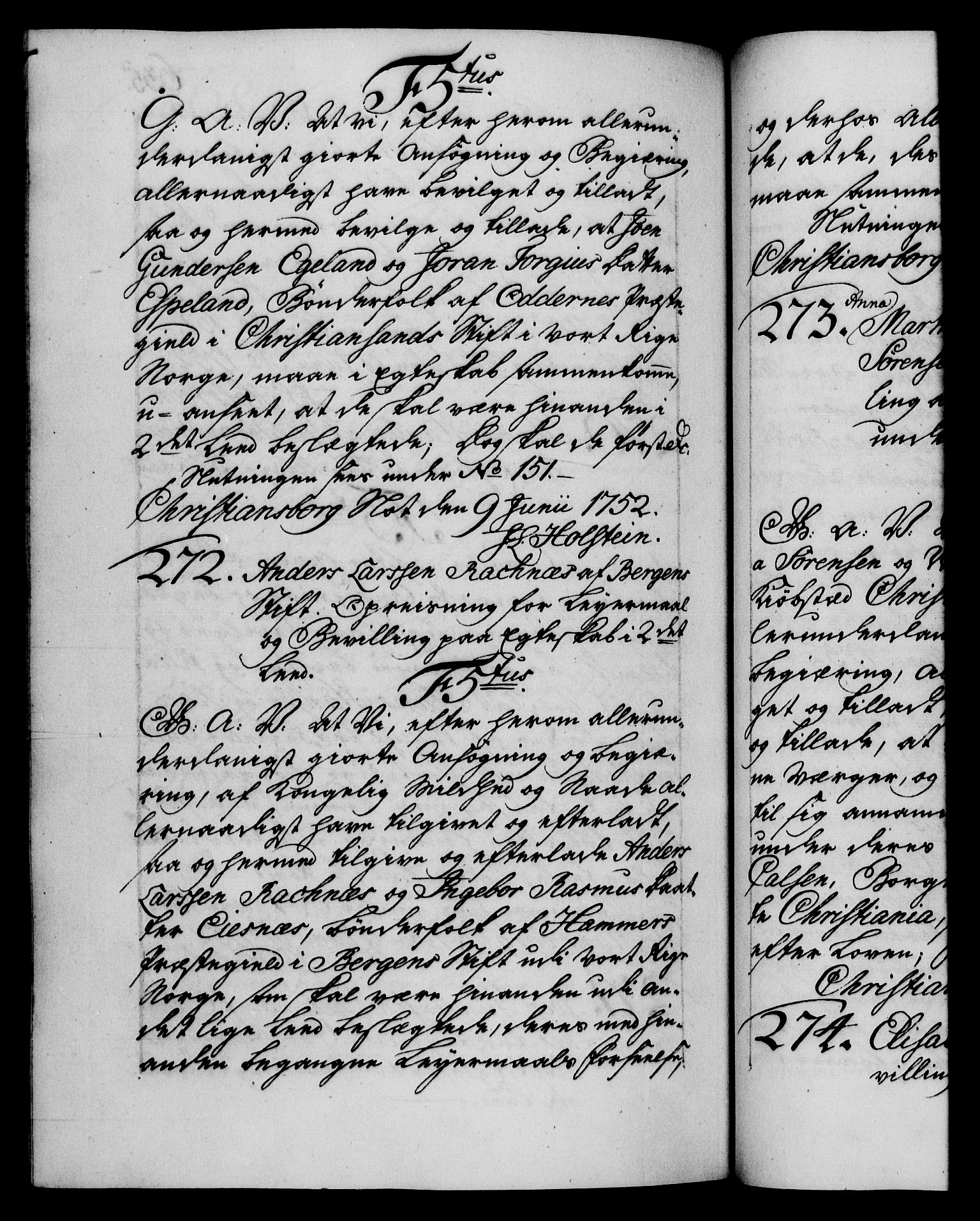 Danske Kanselli 1572-1799, AV/RA-EA-3023/F/Fc/Fca/Fcaa/L0037: Norske registre, 1751-1752, p. 635b