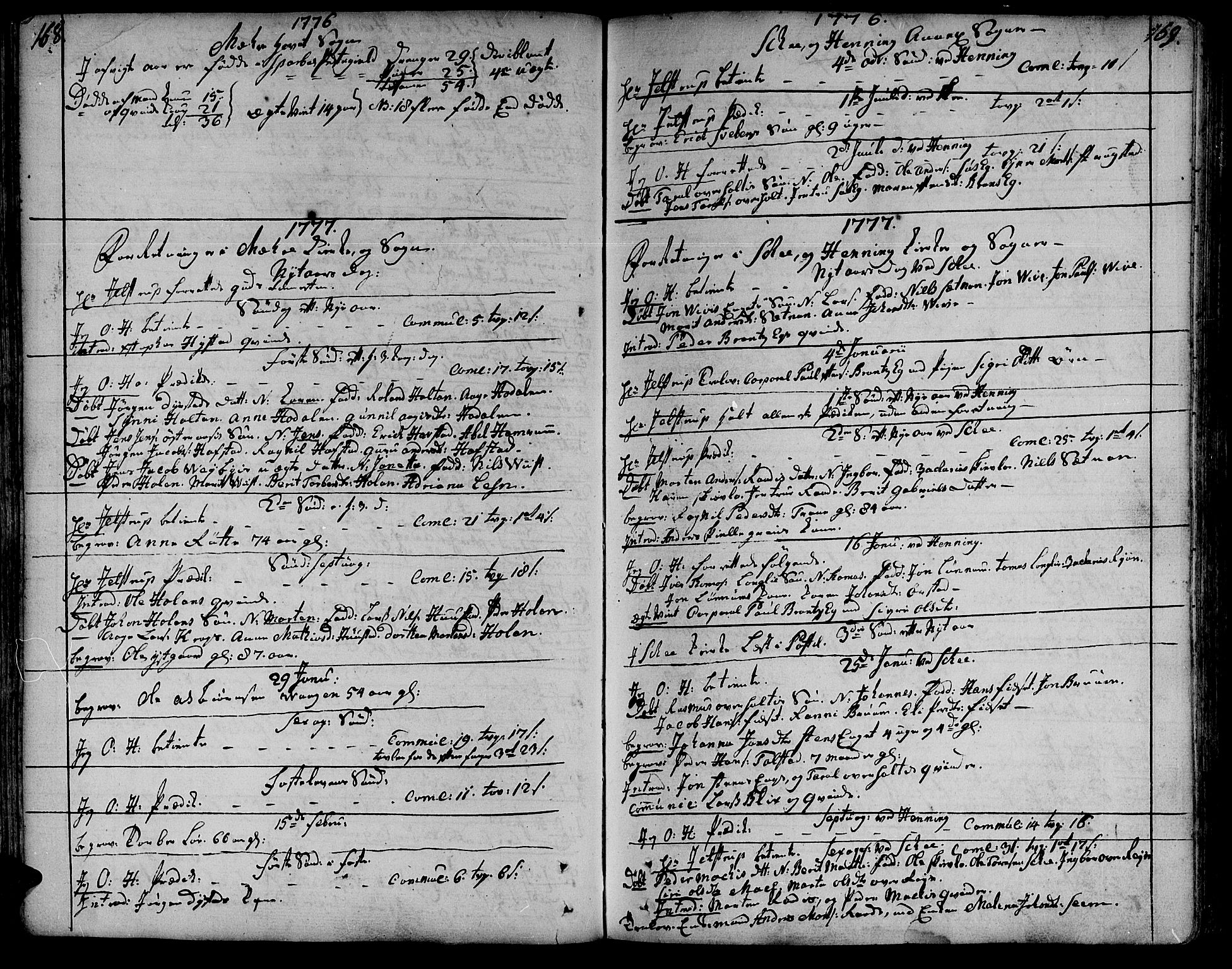 Ministerialprotokoller, klokkerbøker og fødselsregistre - Nord-Trøndelag, SAT/A-1458/735/L0331: Parish register (official) no. 735A02, 1762-1794, p. 168-169