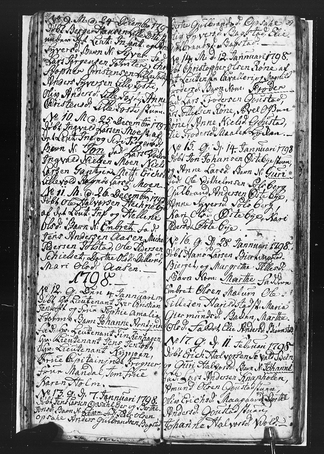 Romedal prestekontor, SAH/PREST-004/L/L0002: Parish register (copy) no. 2, 1795-1800, p. 38-39