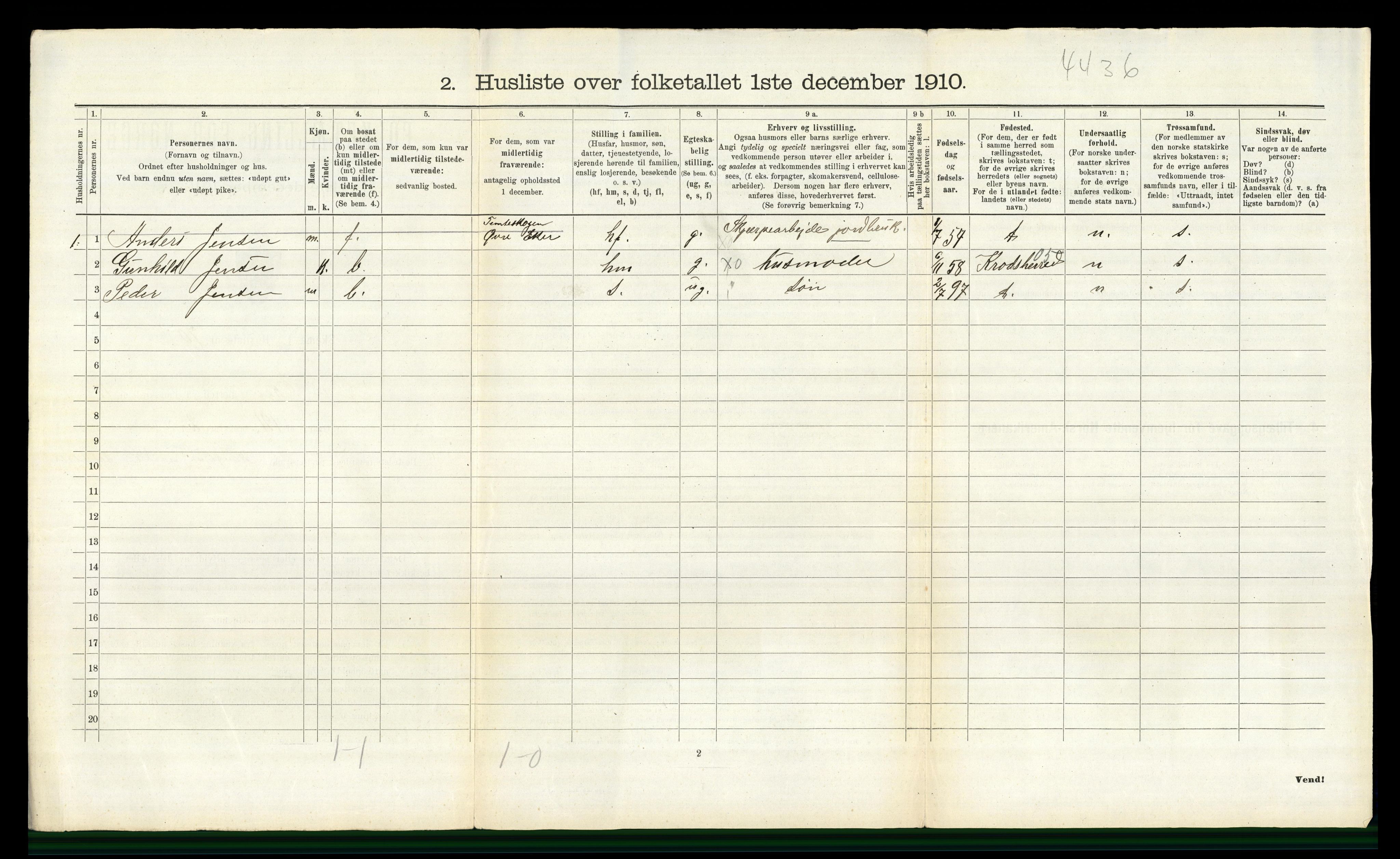 RA, 1910 census for Øvre Eiker, 1910, p. 2086