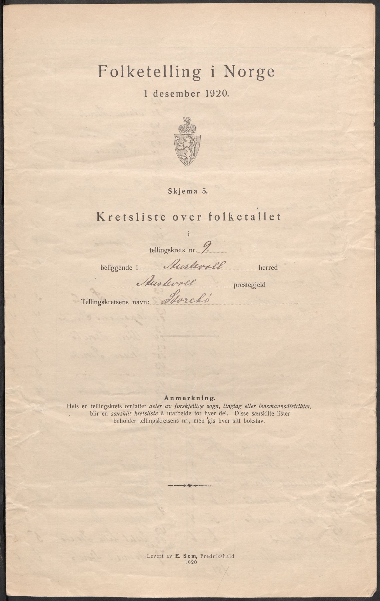 SAB, 1920 census for Austevoll, 1920, p. 29